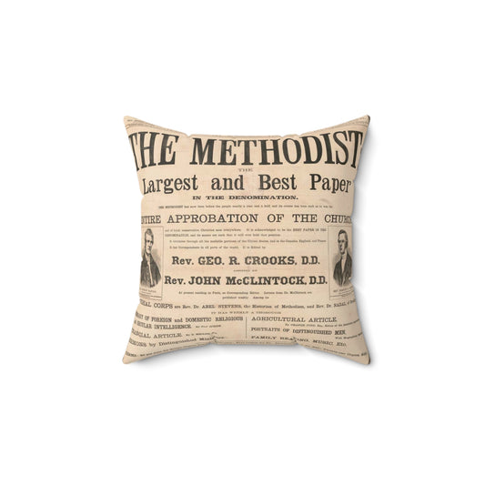 The Methodist : the largest and best paper in the denomination / John A. Gray, Printer, Stereotyper, and Binder, Cor. of Frankfort and Jacob Sts., New York. Decorative Accent Square Pillow