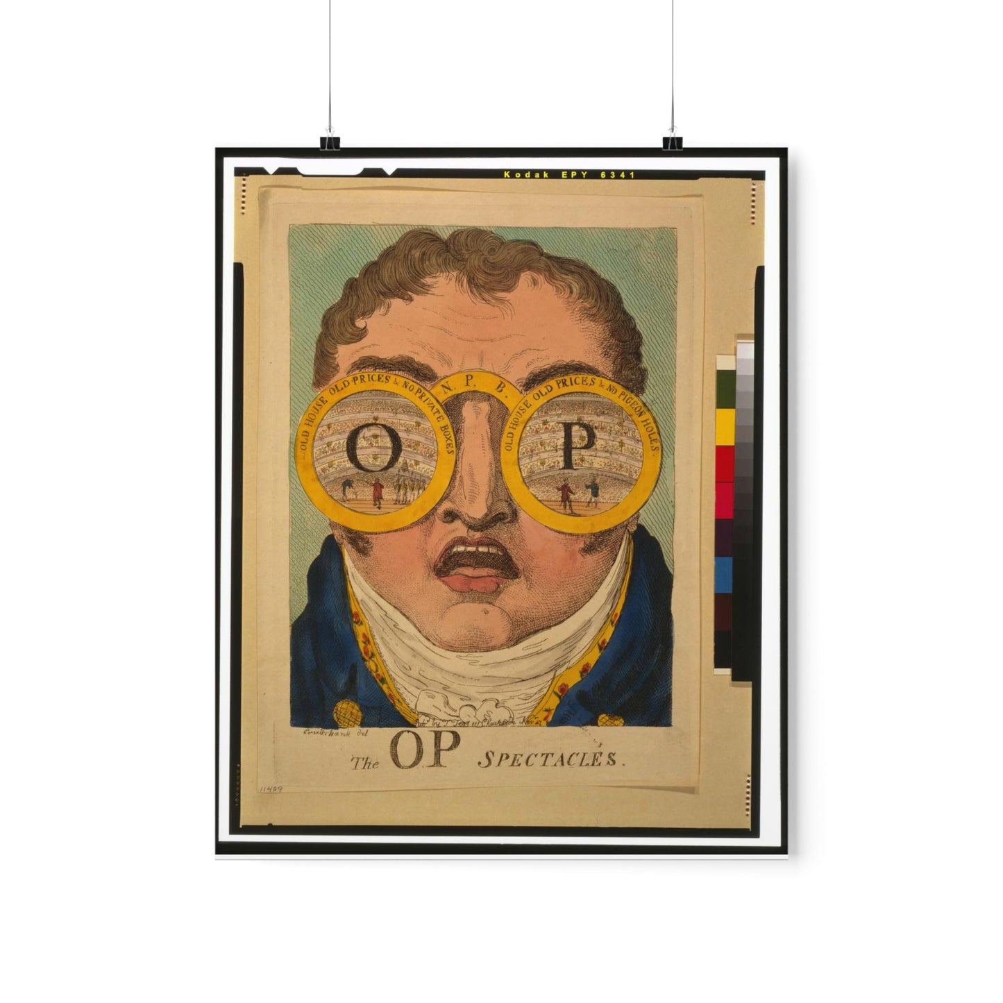 The OP spectacles / Cruikshank del., British Cartoon Print High Quality Matte Wall Art Poster for Home, Office, Classroom