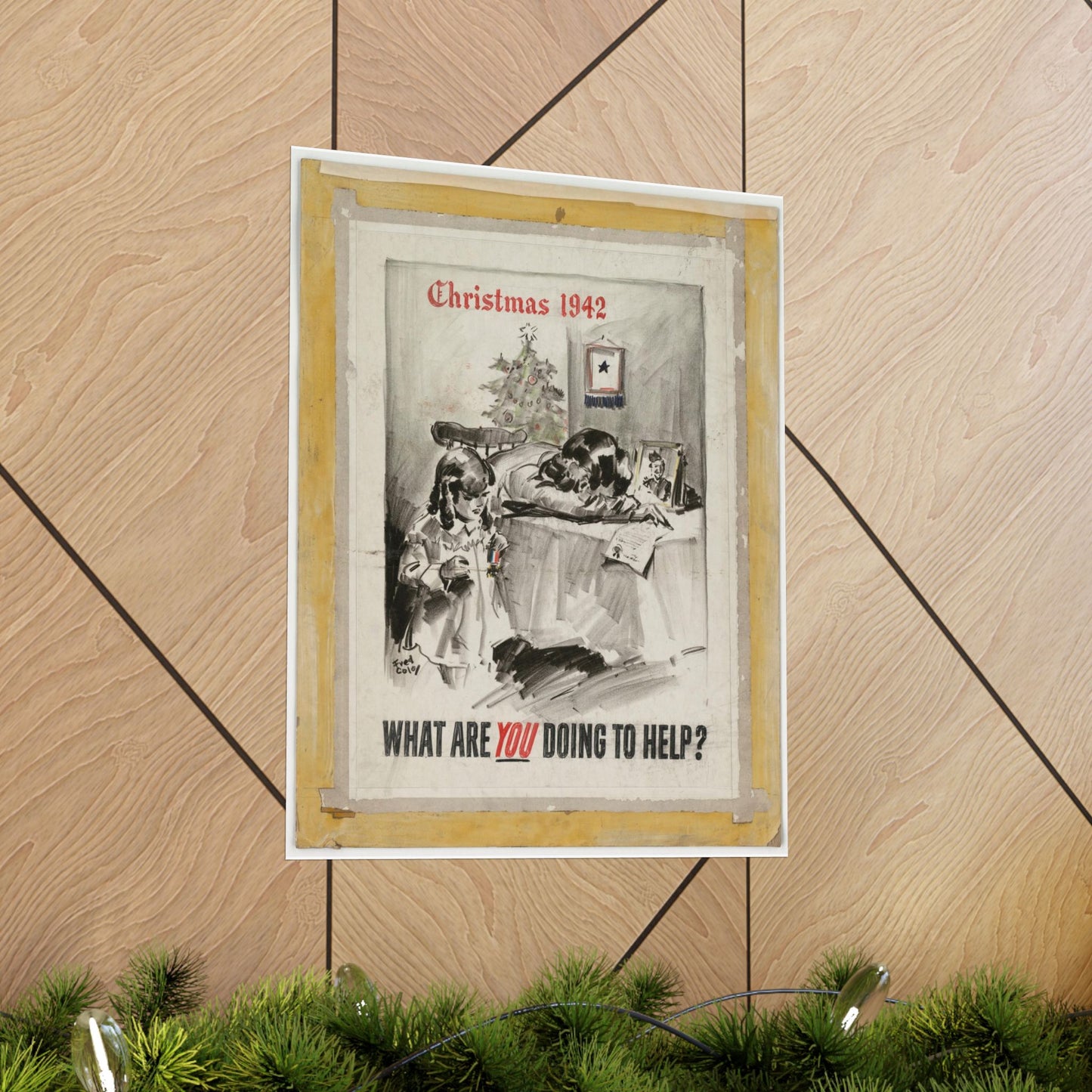 What Are You Doing to Help?  Christmas 1942 High Quality Matte Wall Art Poster for Home, Office, Classroom