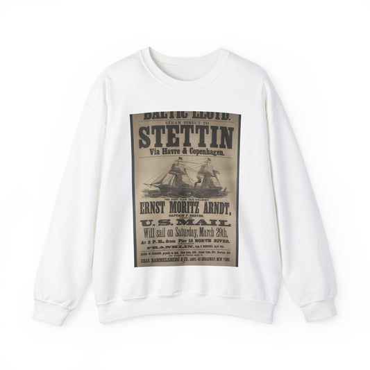 Baltischer Lloyd - dampfschifssabrt nach Stettin via Havre & Copenhagen White Heavy Blend Adult Crew Neck SweatShirt