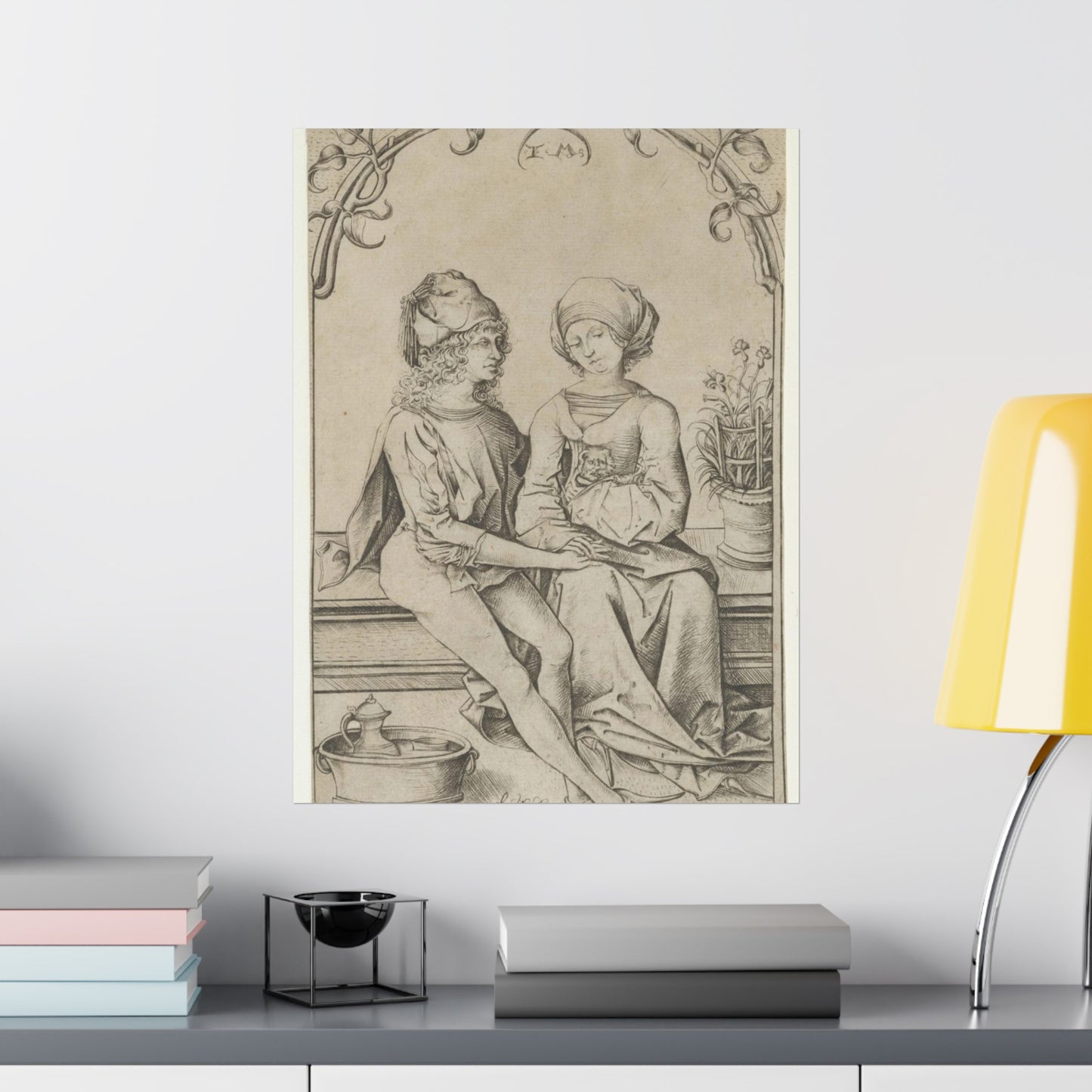 The Lovers, Israhel van Meckenem, Israhel van Meckenem High Quality Matte Wall Art Poster for Home, Office, Classroom