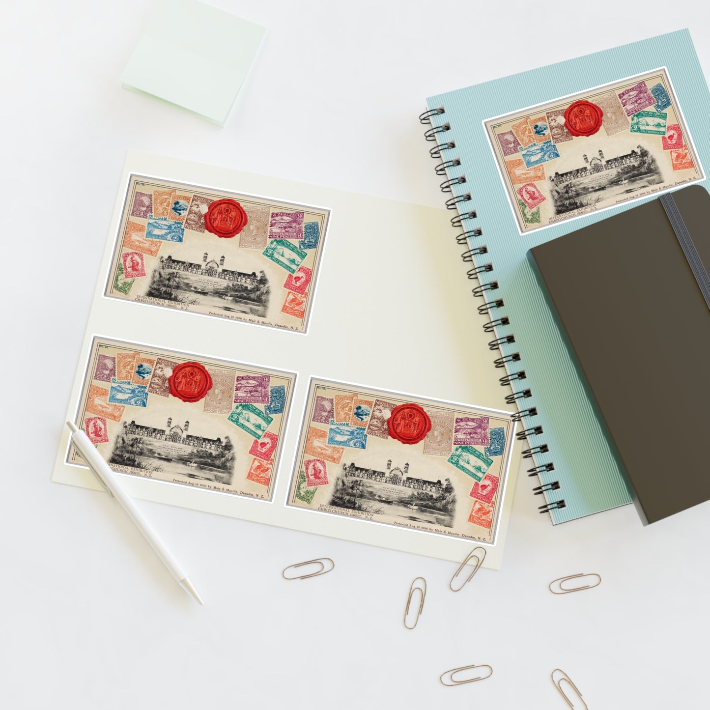 Postcard - postal stamp - Muir & Moodie, New Zealand Laminated UV Protective Vinyl Stickers