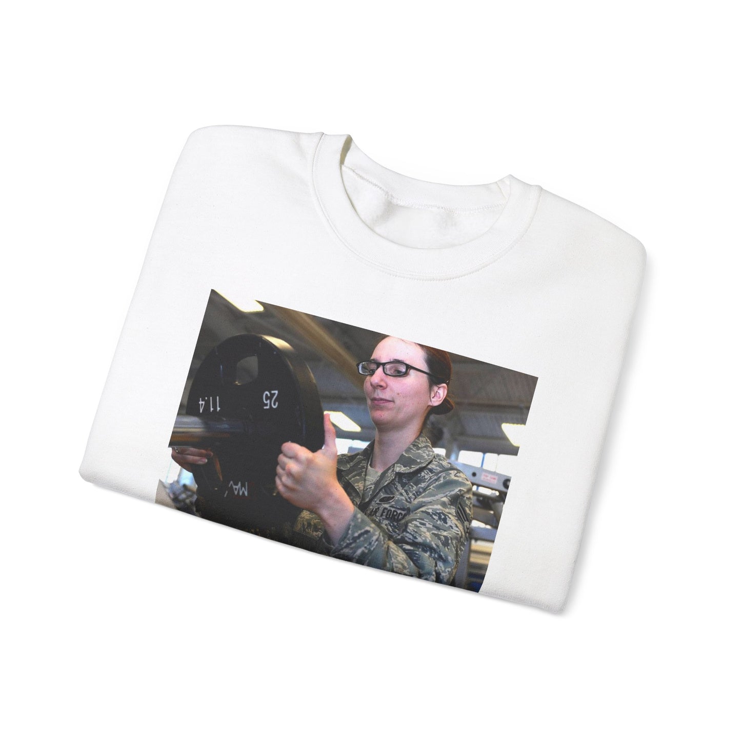 Senior Airman Cassandra Bridges, 28th Force Support White Heavy Blend Adult Crew Neck SweatShirt