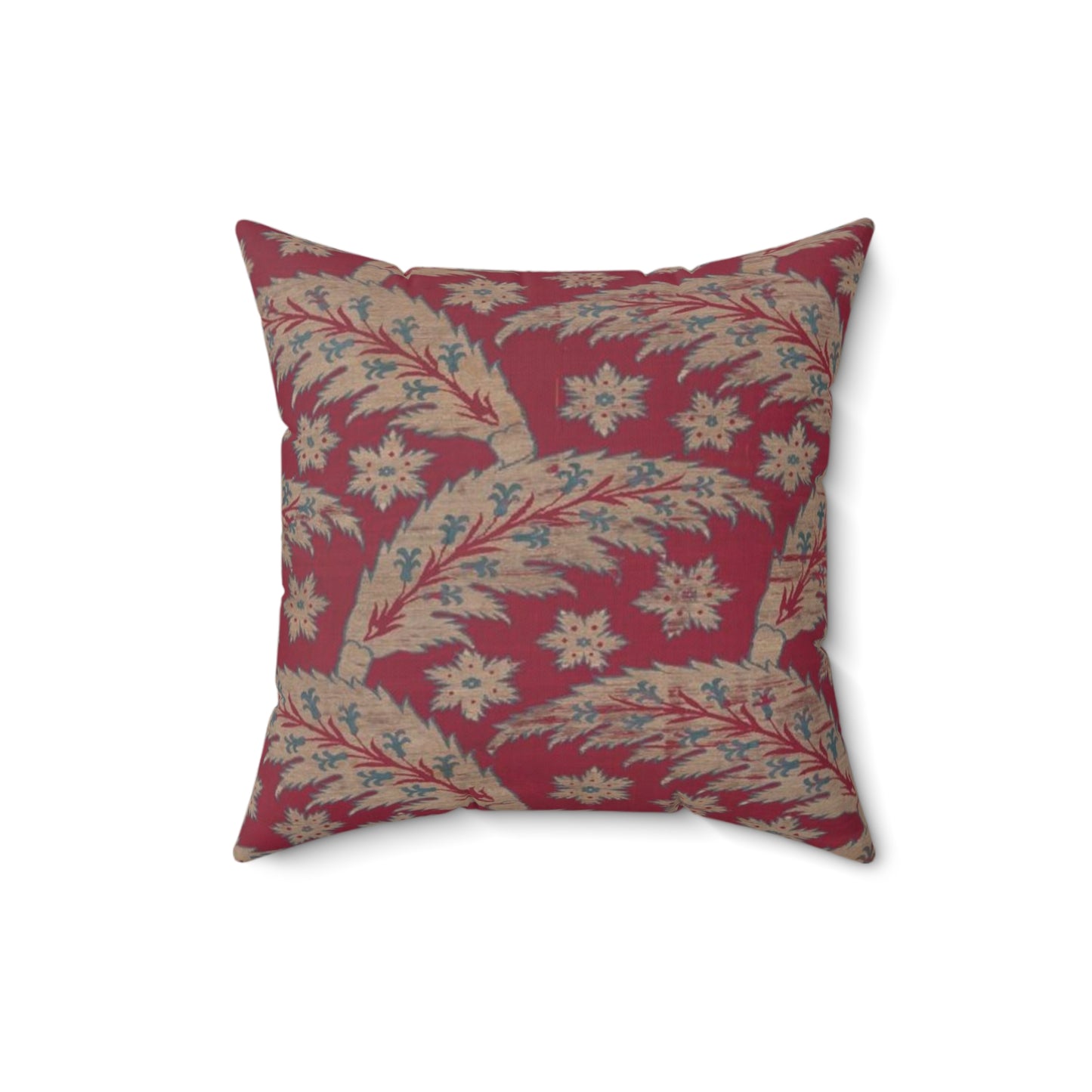 Loom Width with Serrated Leaf Design Decorative Accent Square Pillow