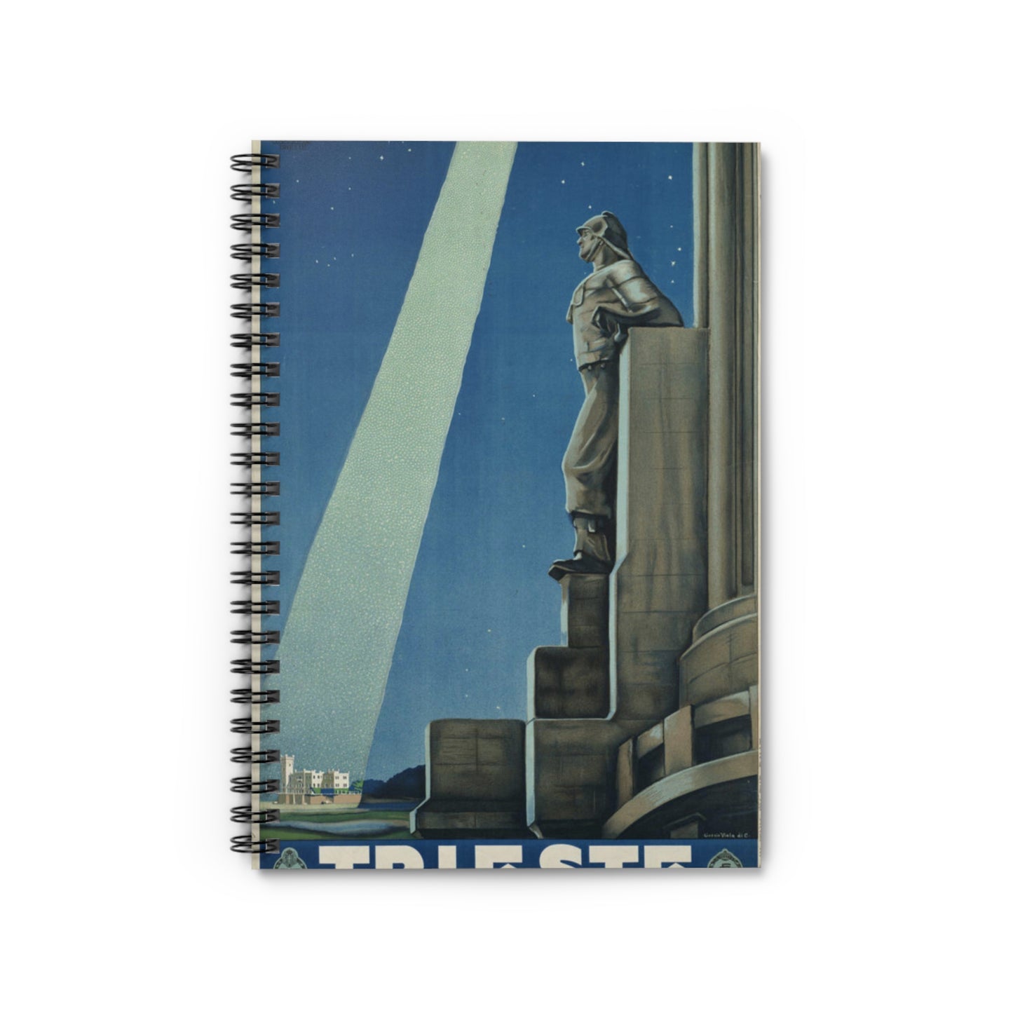 Trieste. Vintage Travel Posters, 1920s-1930s Spiral Bound Ruled Notebook with Printed Cover