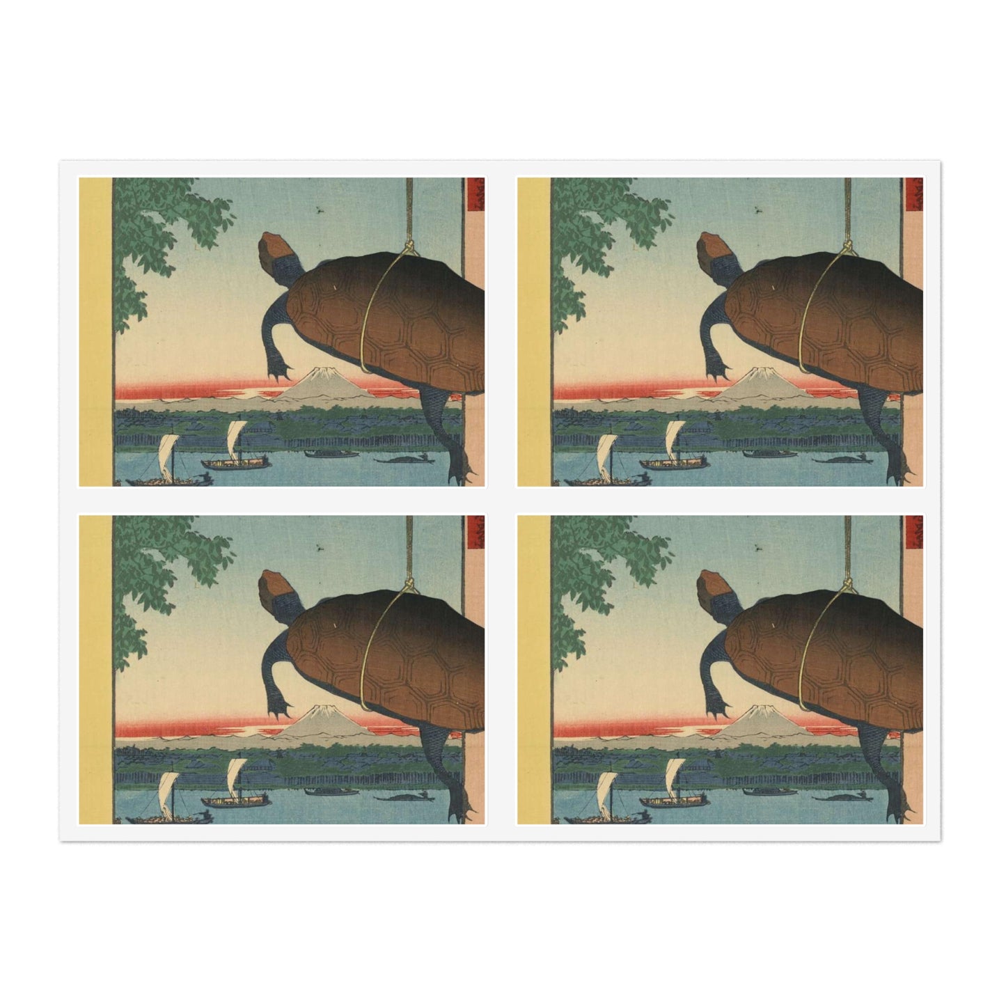 Gajō icchō, Andō Hiroshige - Public domain portrait drawing  Laminated UV Protective Vinyl Stickers