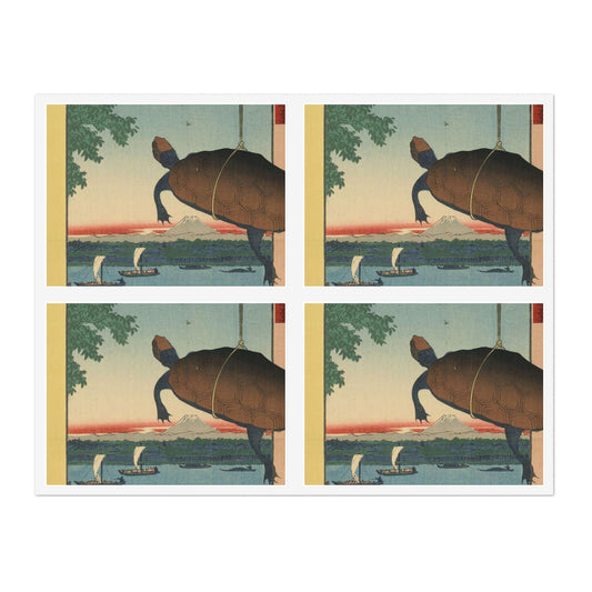 Gajō icchō, Andō Hiroshige - Public domain portrait drawing  Laminated UV Protective Vinyl Stickers