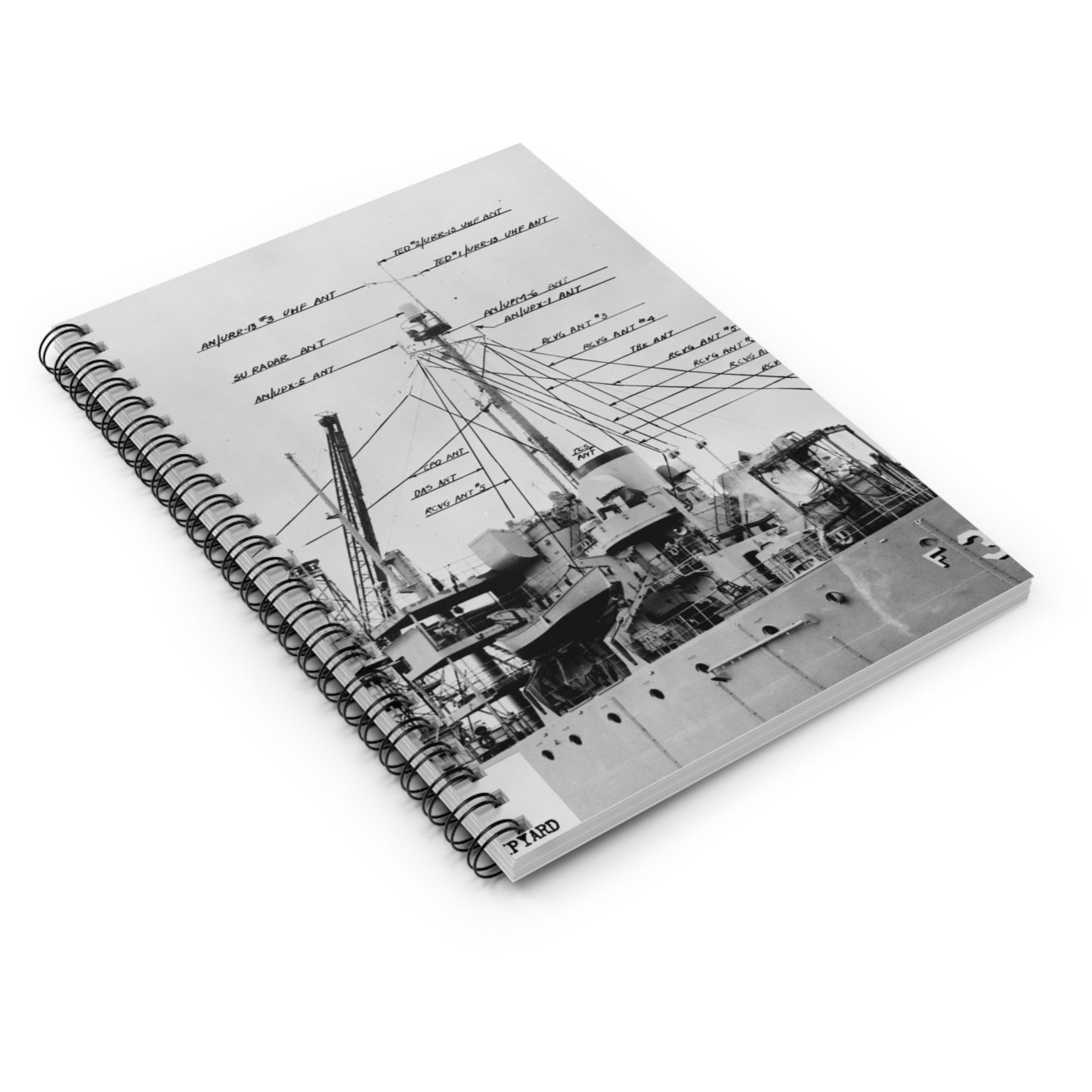 Navy Ship AF-38 Merapi - Public domain photogrpaph Spiral Bound Ruled Notebook with Printed Cover