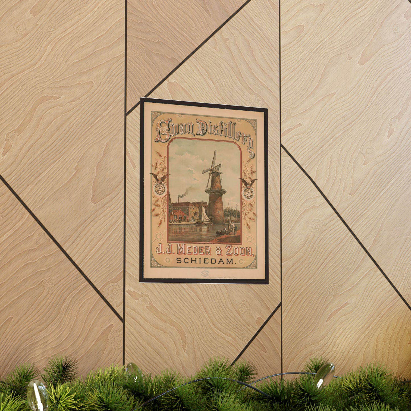 Swan Distillery, J.J. Meder & Zoon, Schiedam High Quality Matte Wall Art Poster for Home, Office, Classroom