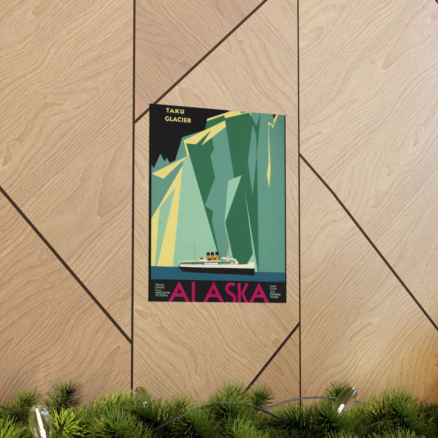 Alaska. Vintage Travel Poster., Art Deco Poster High Quality Matte Wall Art Poster for Home, Office, Classroom