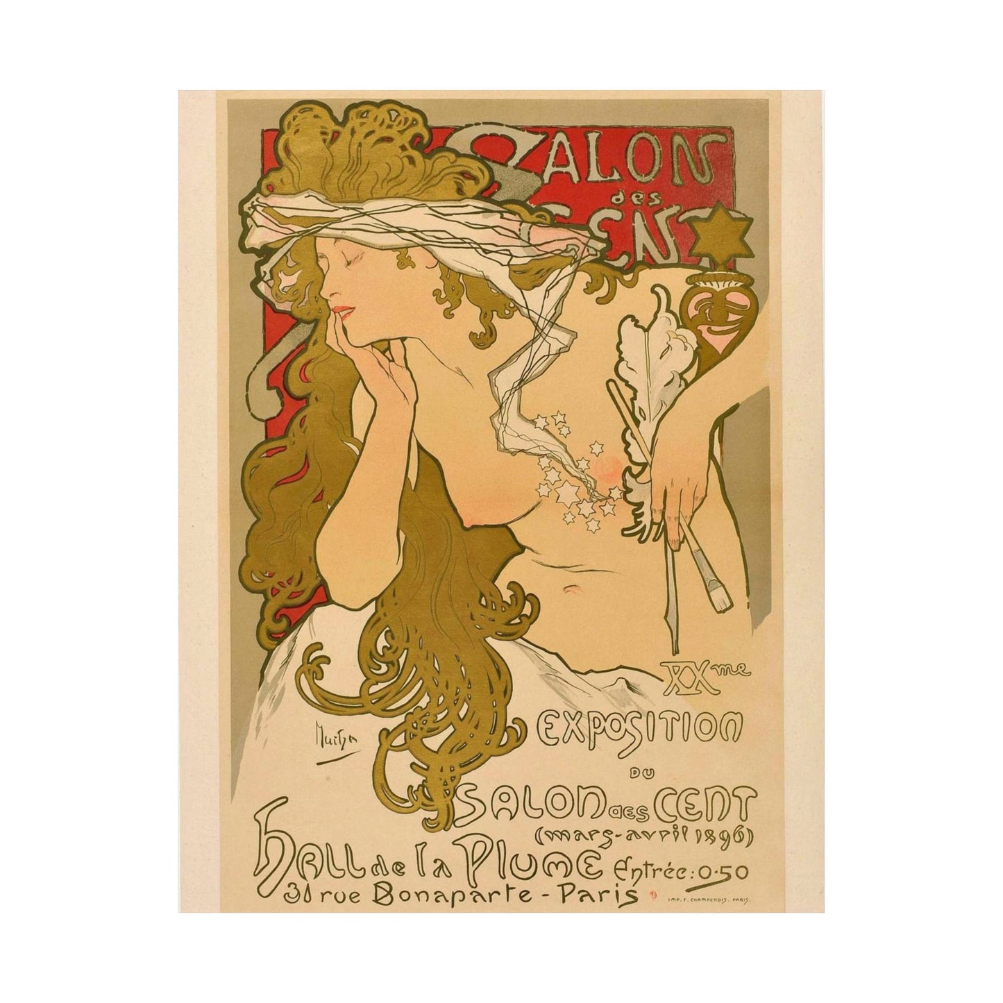 Salon des Cent (20) - mars 1896 High Quality Matte Wall Art Poster for Home, Office, Classroom