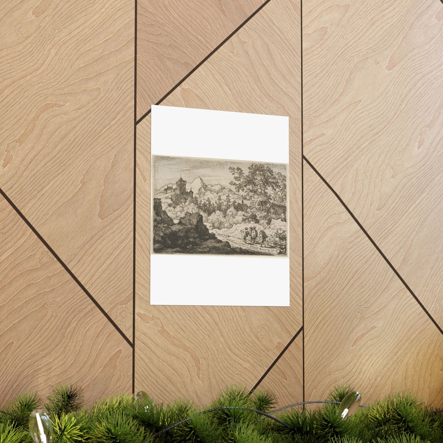 The Three Men and the Porter - Public domain dedication. Metropolitan Museum of Art image. High Quality Matte Wall Art Poster for Home, Office, Classroom