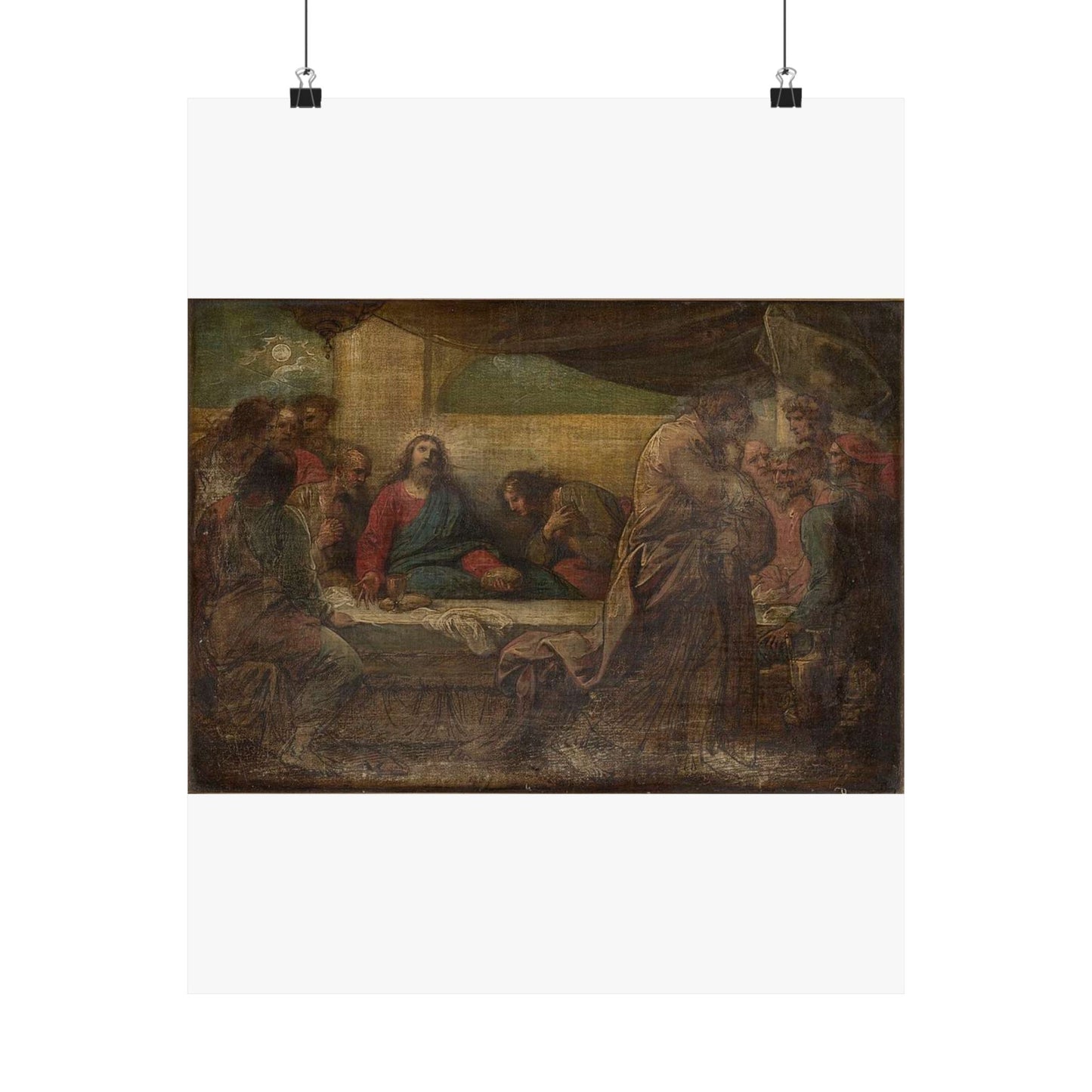 Second Sketch for The Last Supper by Benjamin West 1786 High Quality Matte Wall Art Poster for Home, Office, Classroom