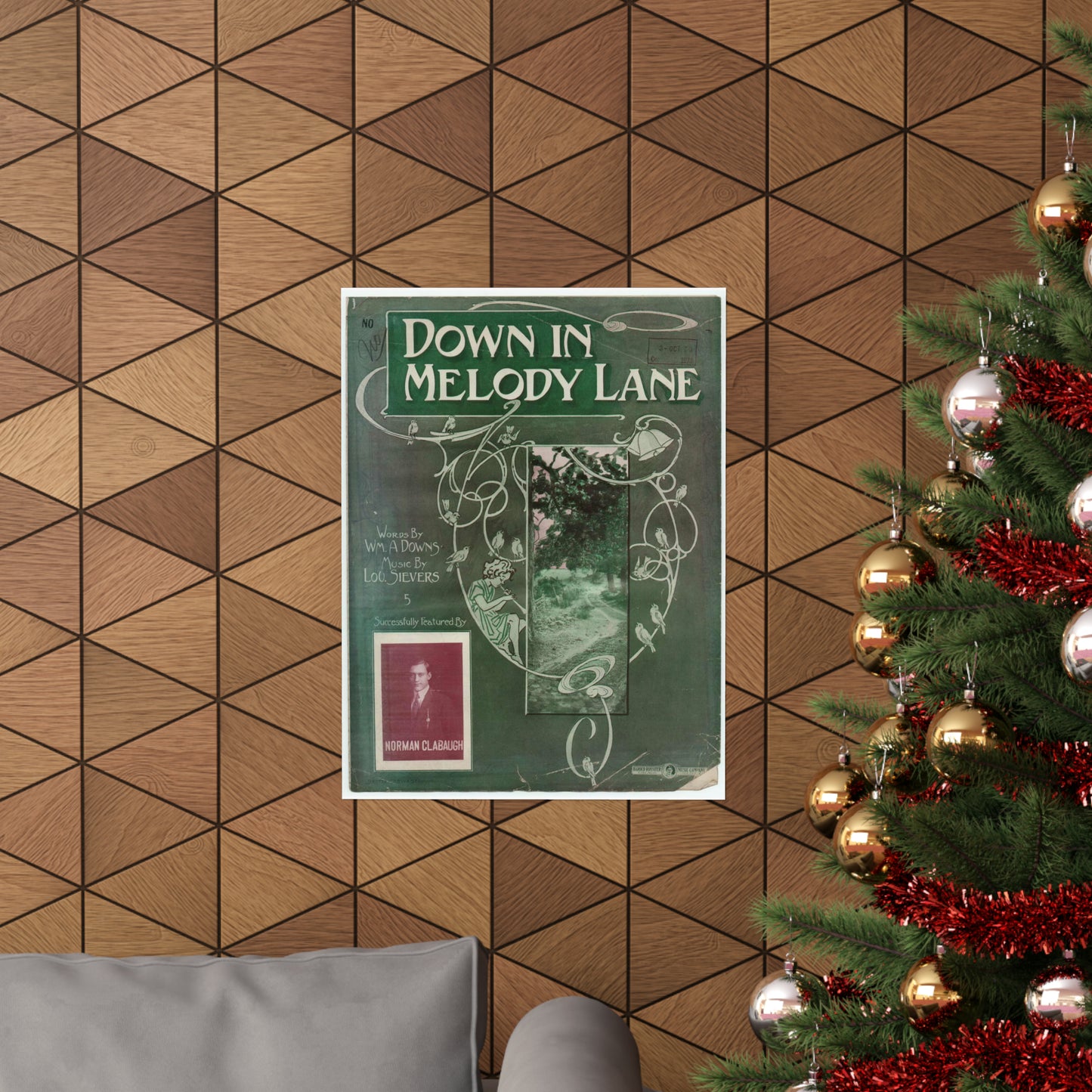 Down in melody lane - Public domain American sheet music High Quality Matte Wall Art Poster for Home, Office, Classroom