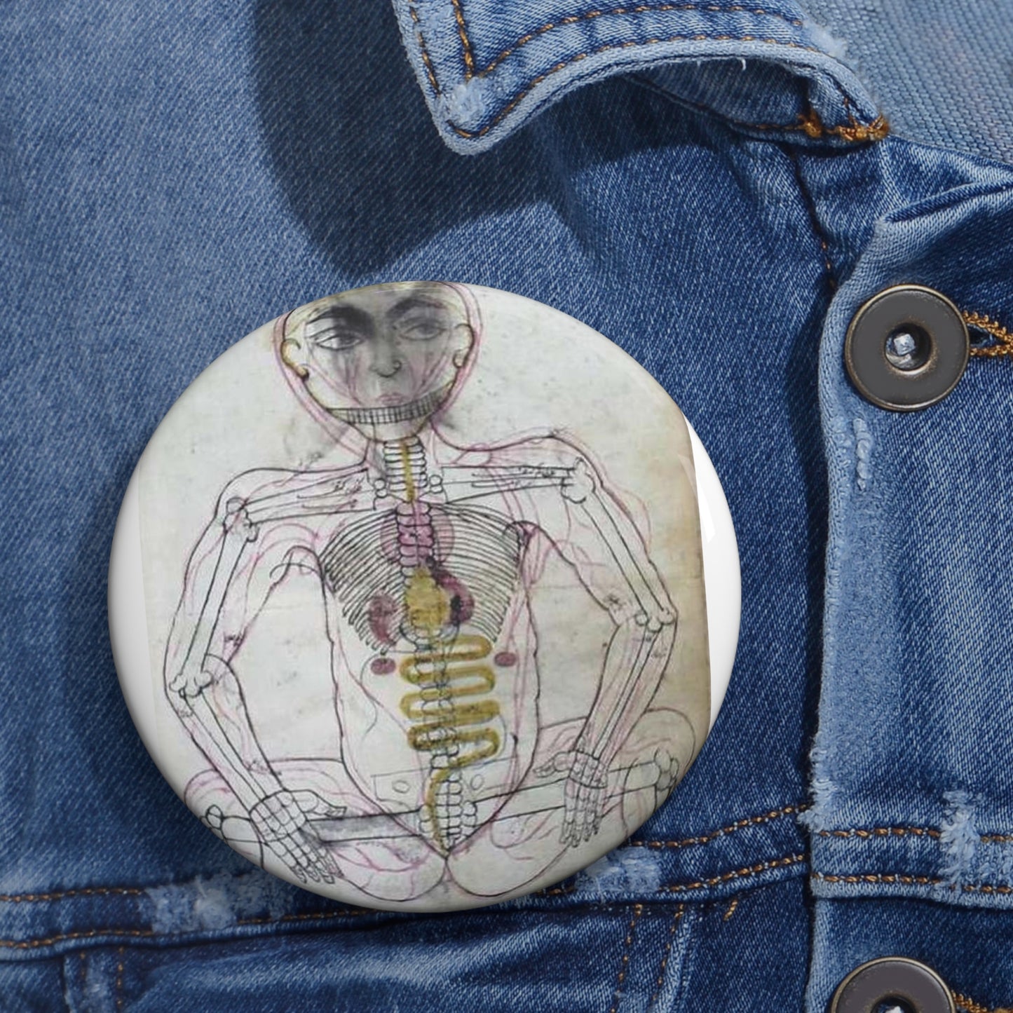 Skeleton of a human from Kifayeyi-Mansuri Pin Buttons with Crisp Design