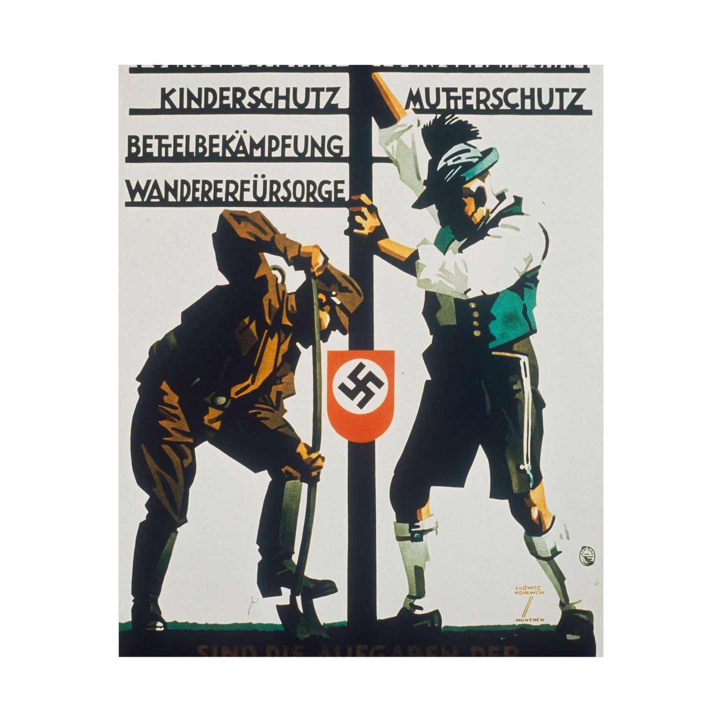 NSDAP Volksgemeinschaft NS VOLKSWOHLFAHRT High Quality Matte Wall Art Poster for Home, Office, Classroom