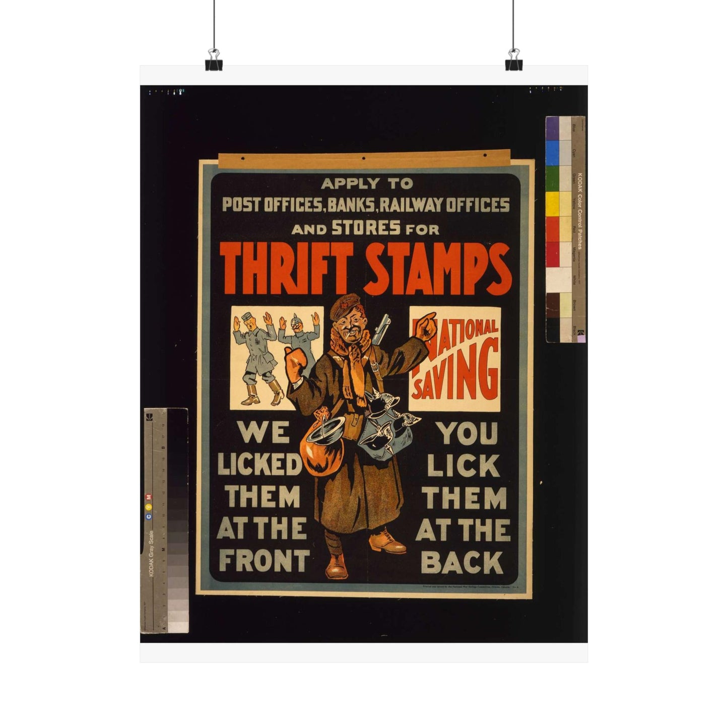 Thrift stamps. We licked them at the front, you lick them at the back High Quality Matte Wall Art Poster for Home, Office, Classroom