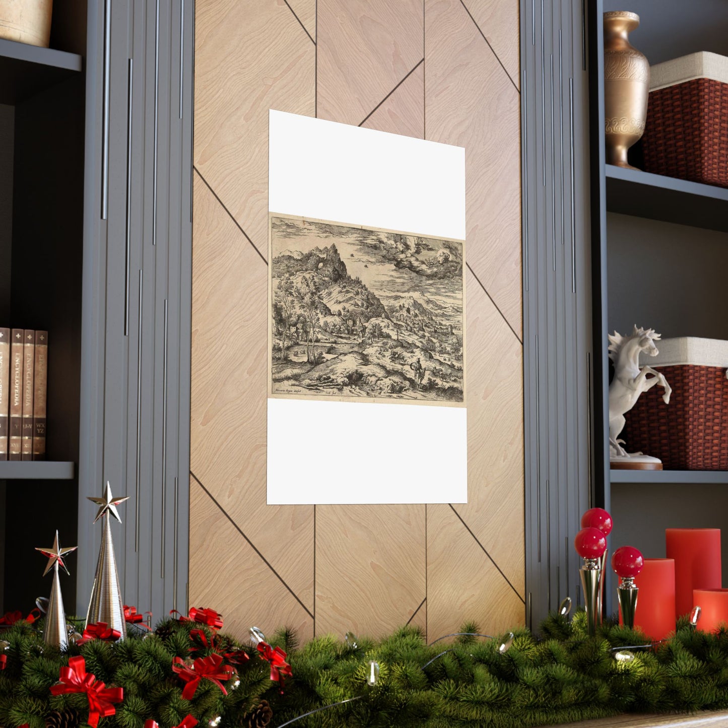 Hieronymus Cock - Mercurius met het hoofd van Argus High Quality Matte Wall Art Poster for Home, Office, Classroom