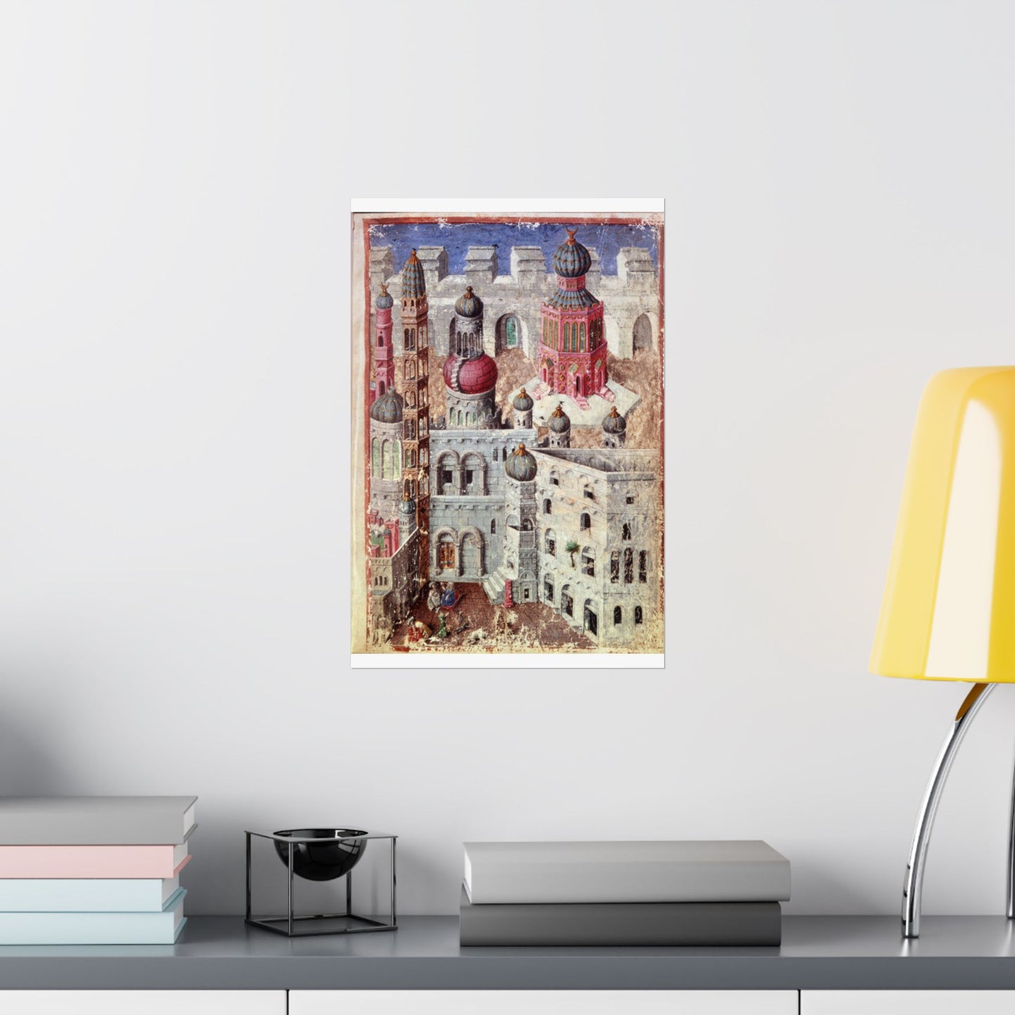 Jerusalem from BL Eg 1070, f. 5 High Quality Matte Wall Art Poster for Home, Office, Classroom