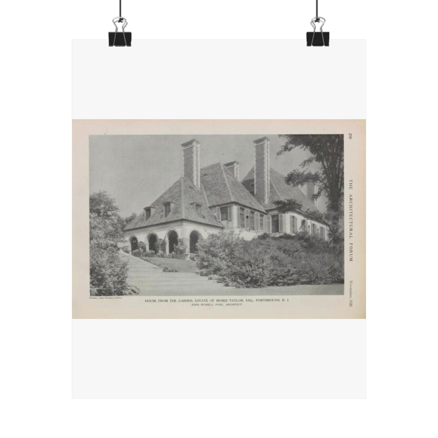 House from the Garden, Estate of Moses Taylor, Esq., Portsmouth, R.I. High Quality Matte Wall Art Poster for Home, Office, Classroom