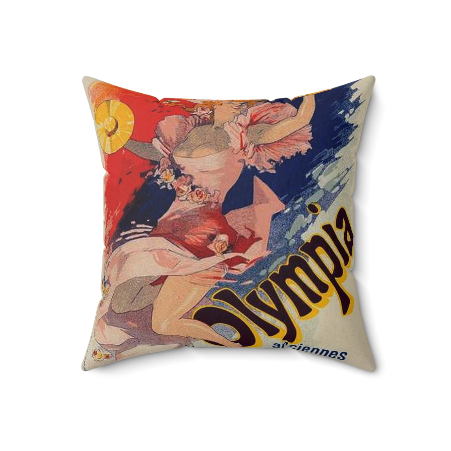 Affiche pour "Olympia". - Art nouveau public domain poster Decorative Accent Square Pillow