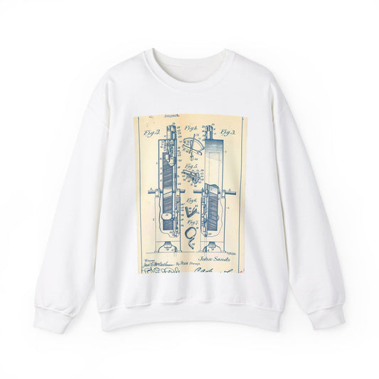Patent Case File No. 659,901, Water Motor, Inventor- John Sands - DPLA - 6149326a69184505e4a8f617df084dcd (page 49) White Heavy Blend Adult Crew Neck SweatShirt