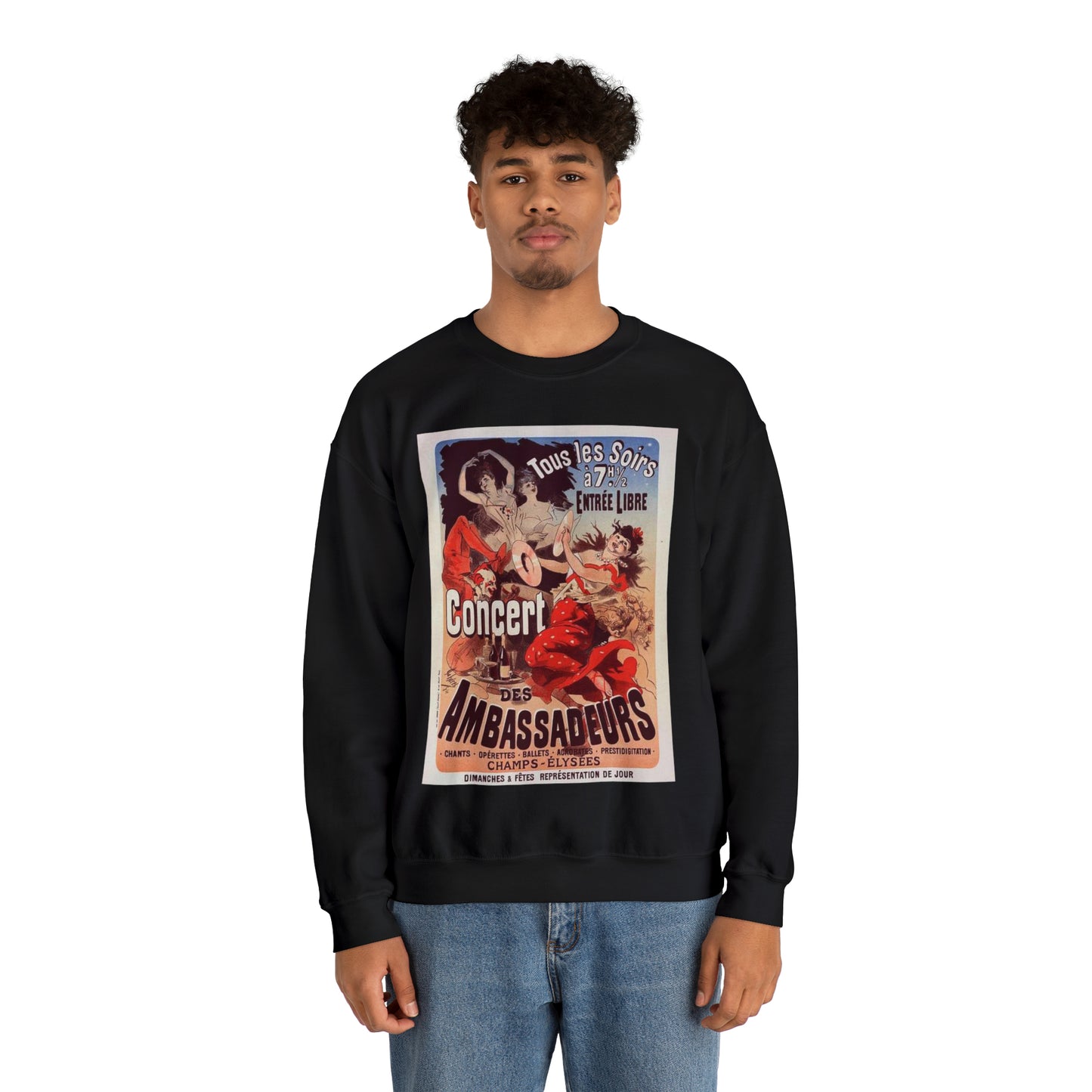 Affiche pour le "Concert des Ambassadeurs". Black Heavy Blend Adult Crew Neck SweatShirt