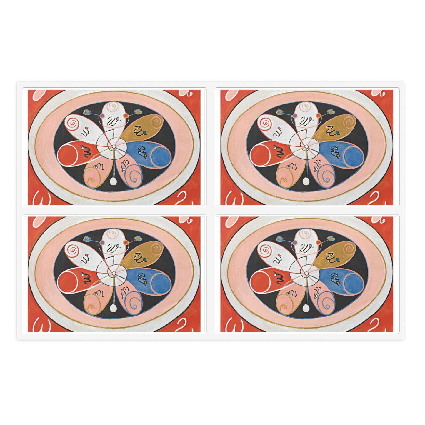 A painting of a colorful flower with writing on it Hilma af Klint - no date - Untitled Laminated UV Protective Vinyl Stickers