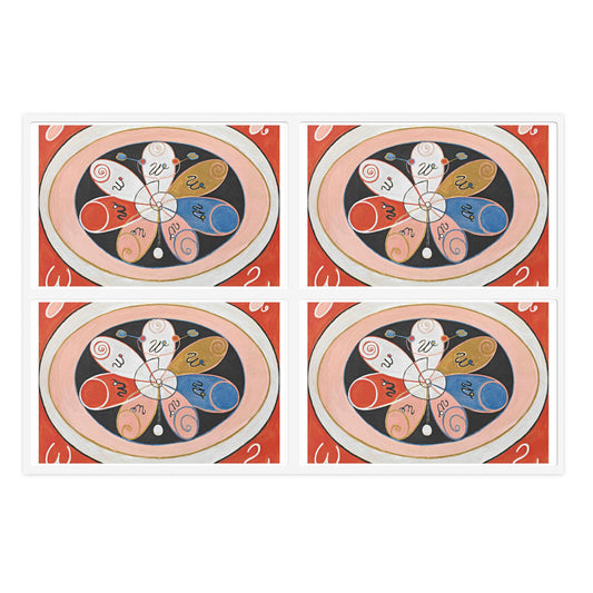 A painting of a colorful flower with writing on it Hilma af Klint - no date - Untitled Laminated UV Protective Vinyl Stickers