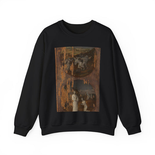 Flood Panels (The Flood – reverse), ca. 1508-1516 Black Heavy Blend Adult Crew Neck SweatShirt