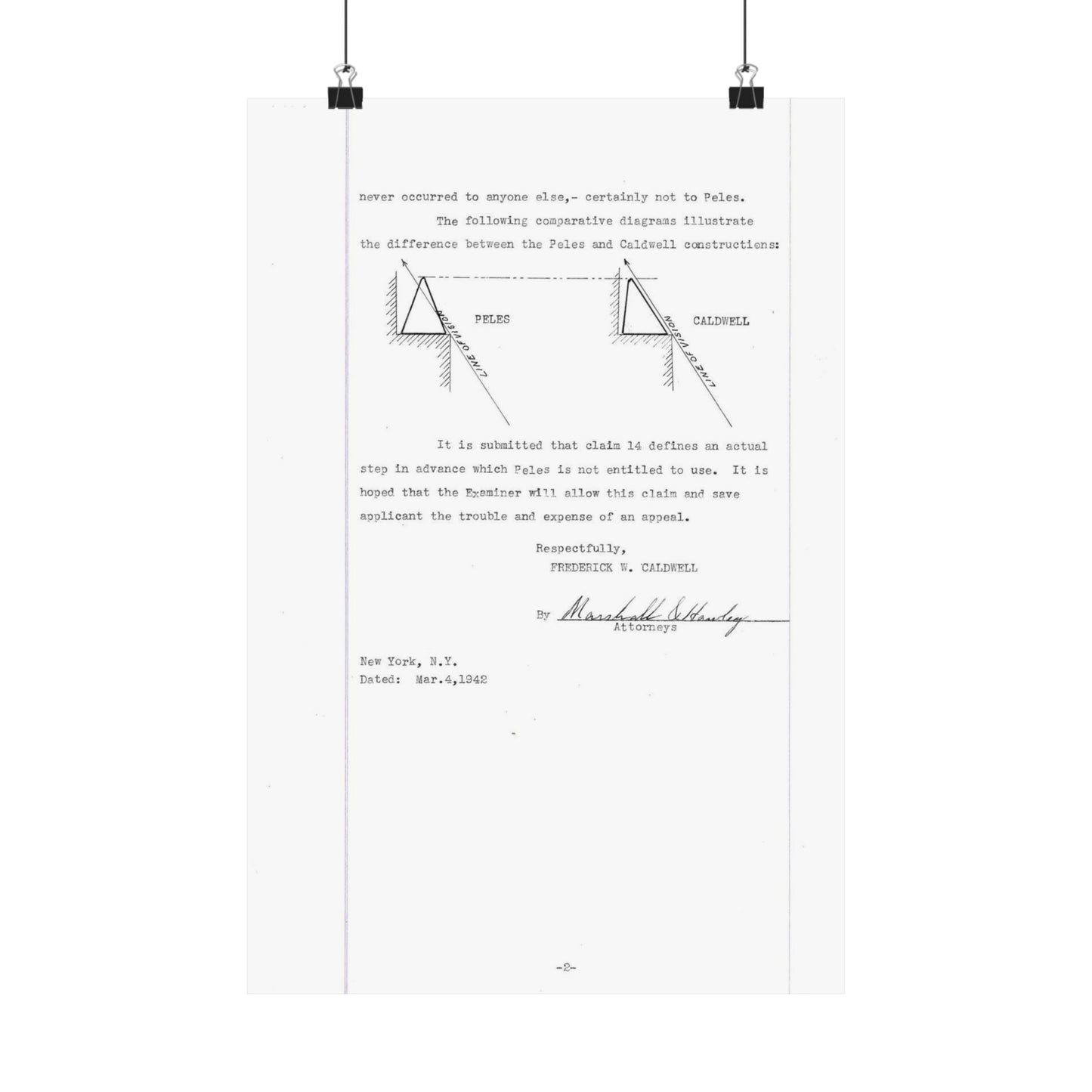 Patent Case File No. 2,298,194, Birdproofing, Inventor- Frederick W. Caldwell. - DPLA - 74c301010ed26c59dcbf62dd3cb26c47 (page 52) High Quality Matte Wall Art Poster for Home, Office, Classroom