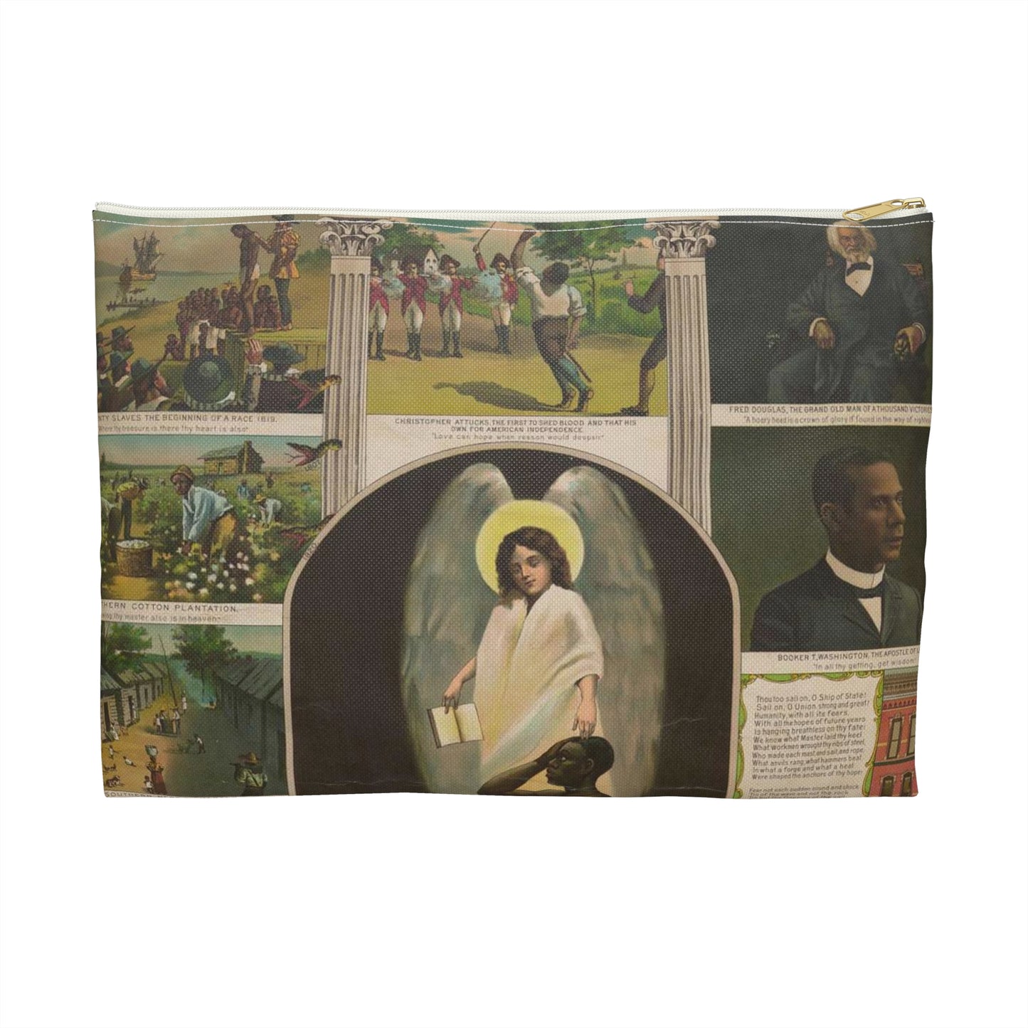 Afro-American Monument - Print, Library of Congress collection Large Organizer Pouch with Black Zipper