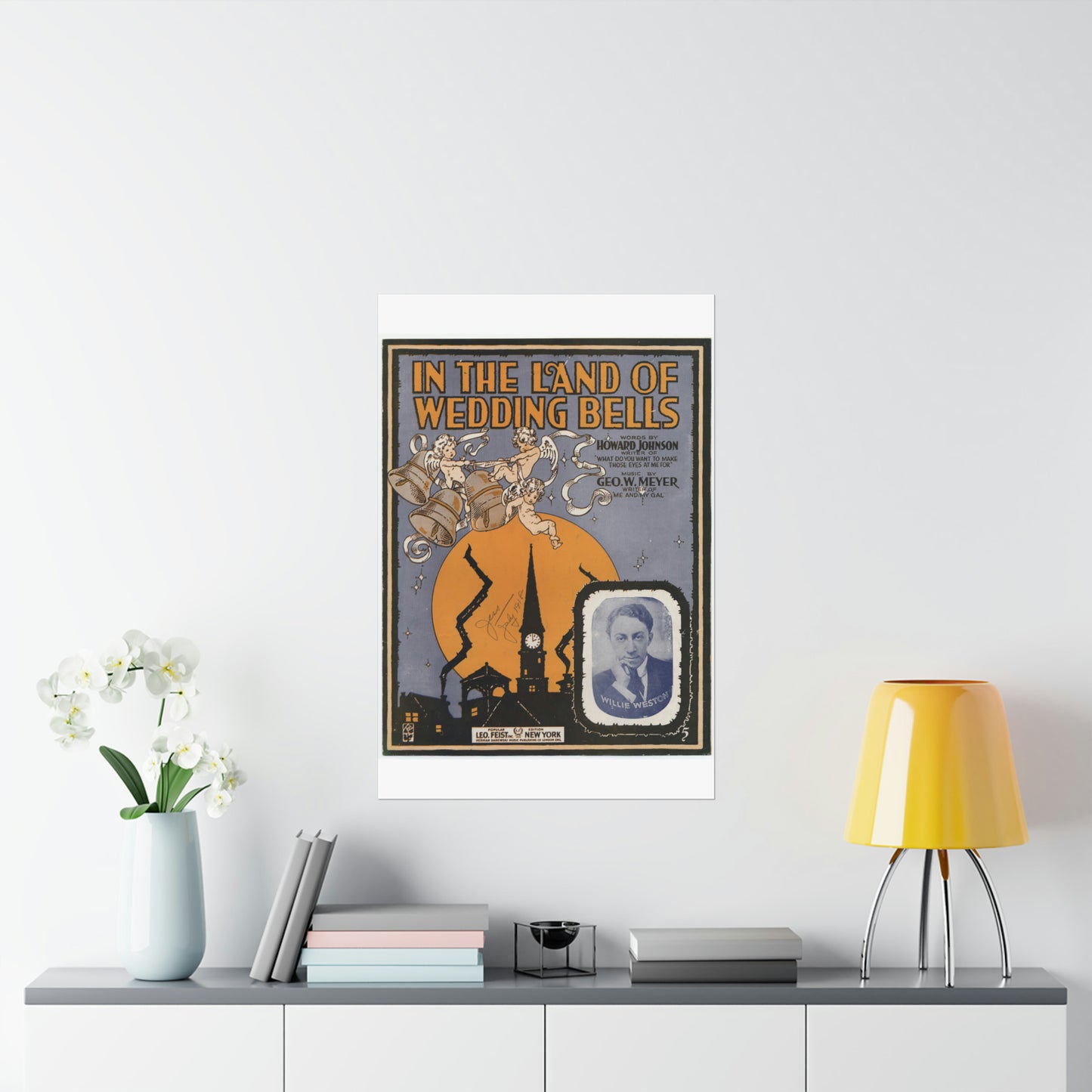 In the land of wedding bells - Public domain American sheet music High Quality Matte Wall Art Poster for Home, Office, Classroom