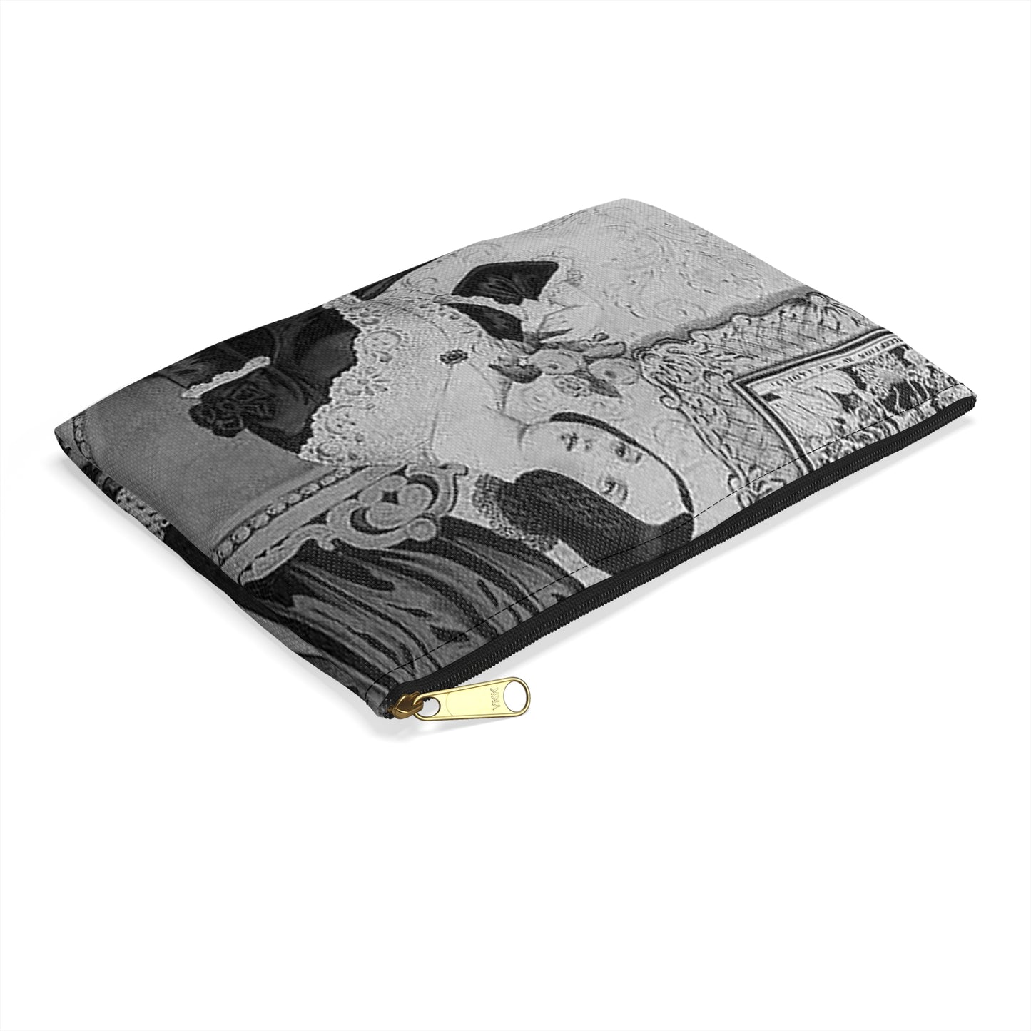 Amelia - Print, Library of Congress collection Large Organizer Pouch with Black Zipper