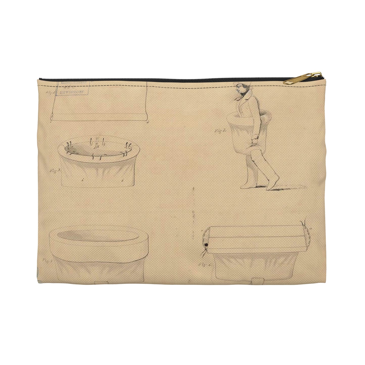 Patent drawing - Drawing of a Life Boat Public domain  image Large Organizer Pouch with Black Zipper