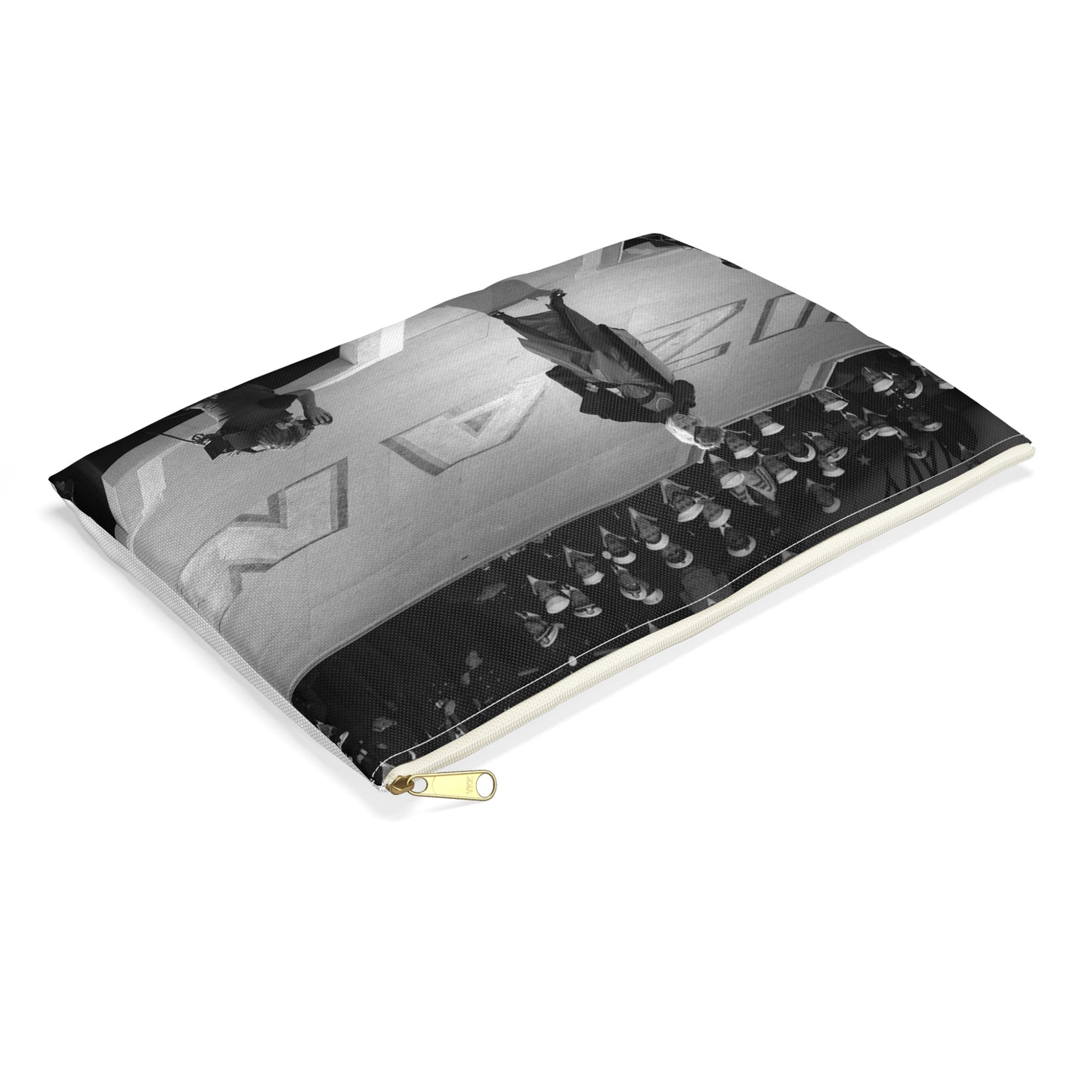 Suzanne Somers performs for the crew of the aircraft carrier USS RANGER (CV-61) Large Organizer Pouch with Black Zipper
