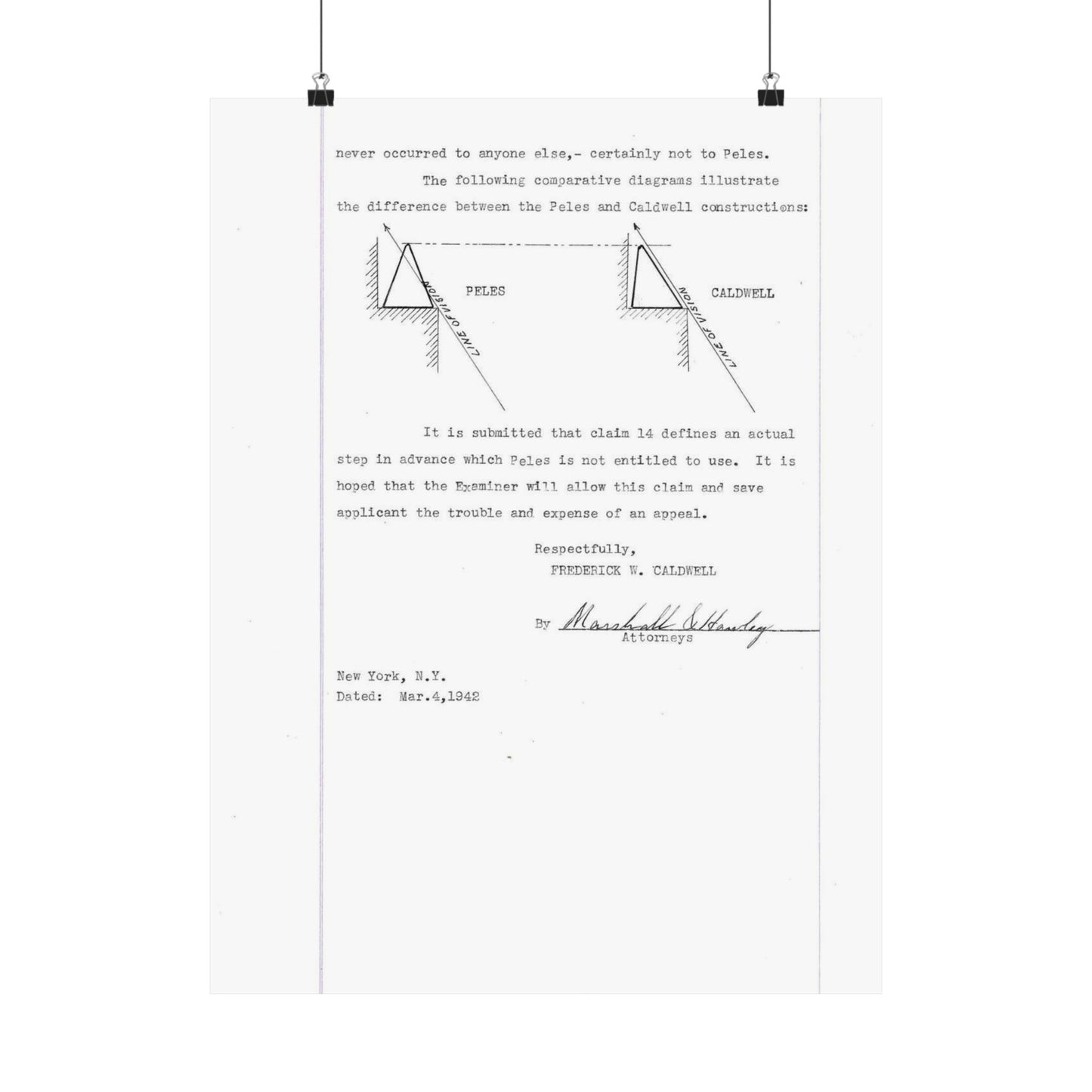 Patent Case File No. 2,298,194, Birdproofing, Inventor- Frederick W. Caldwell. - DPLA - 74c301010ed26c59dcbf62dd3cb26c47 (page 52) High Quality Matte Wall Art Poster for Home, Office, Classroom