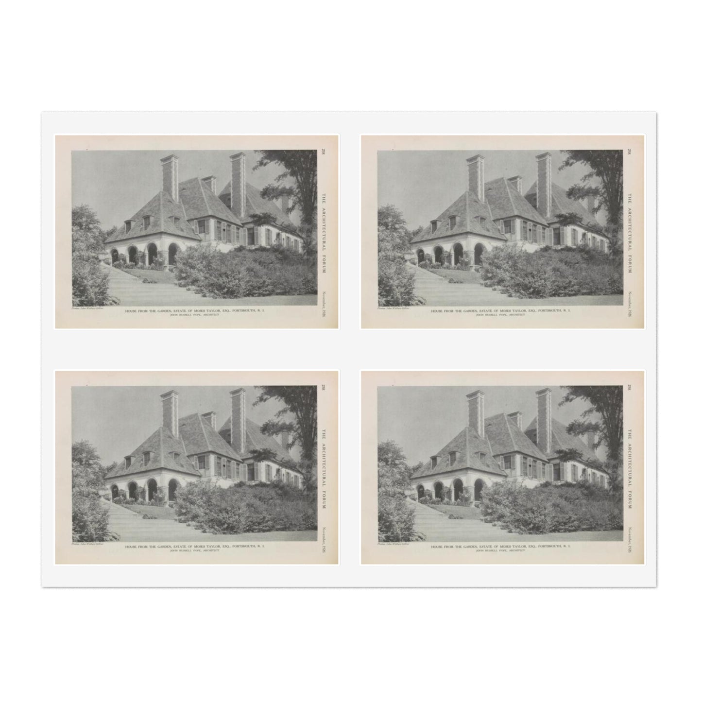 House from the Garden, Estate of Moses Taylor, Esq., Portsmouth, R.I. Laminated UV Protective Vinyl Stickers