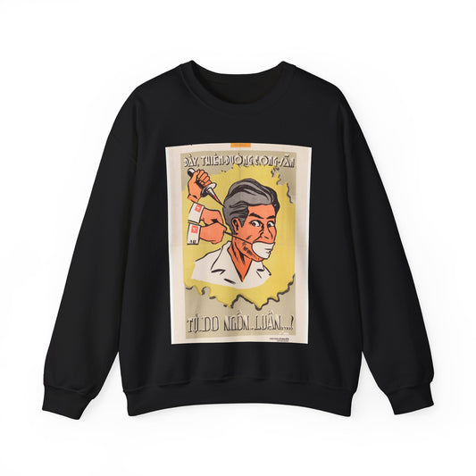 Viet Poster #6, Cold War American Propaganda poster Black Heavy Blend Adult Crew Neck SweatShirt