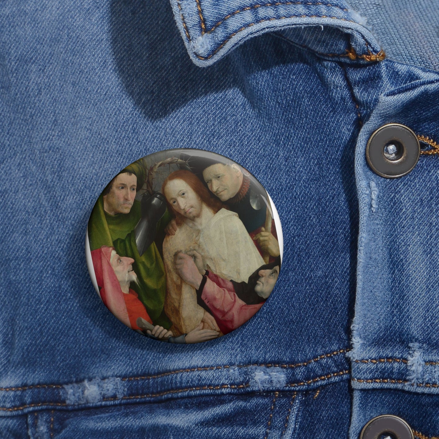 Hieronymus Bosch - Christ Mocked (The Crowning with Thorns) - Google Art Project Pin Buttons with Crisp Design