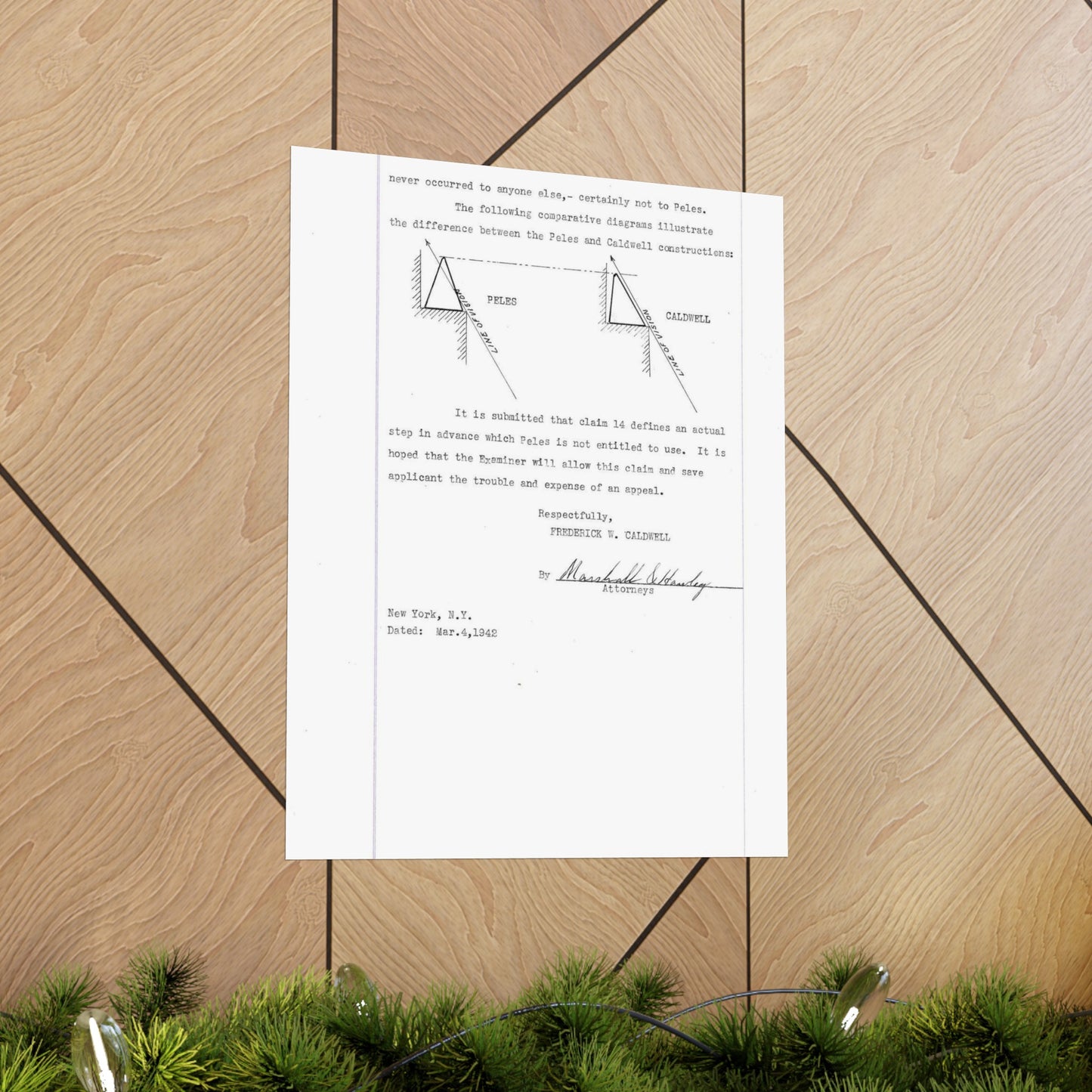 Patent Case File No. 2,298,194, Birdproofing, Inventor- Frederick W. Caldwell. - DPLA - 74c301010ed26c59dcbf62dd3cb26c47 (page 52) High Quality Matte Wall Art Poster for Home, Office, Classroom