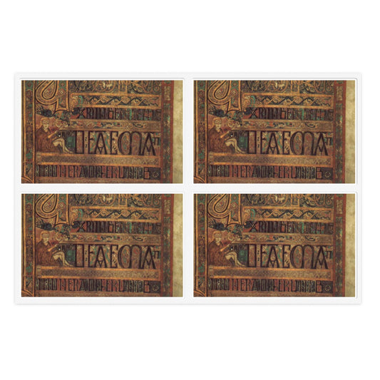 Book of Kells: KellsFol008rBrevCausMatt Laminated UV Protective Vinyl Stickers