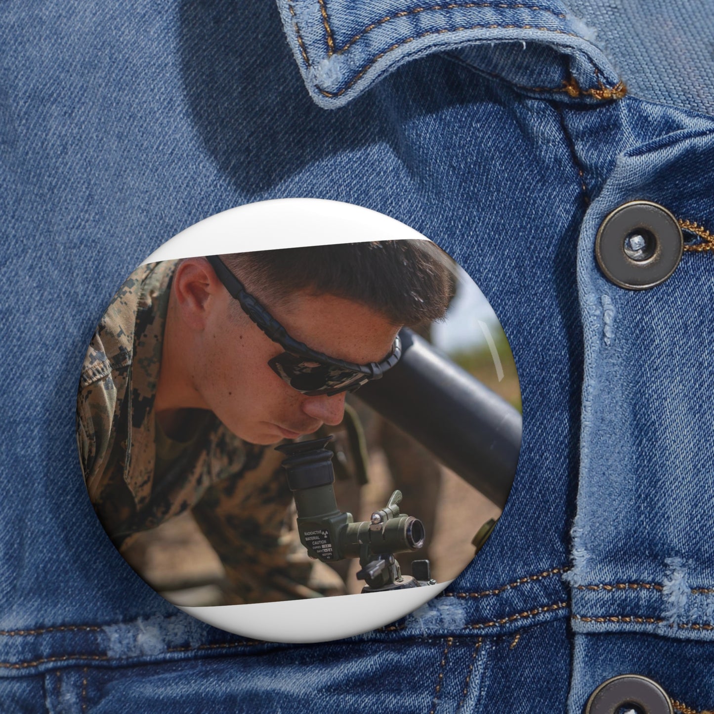 U.S. Marine Corps Lance Cpl. Dillen Griffin with Ground Pin Buttons with Crisp Design