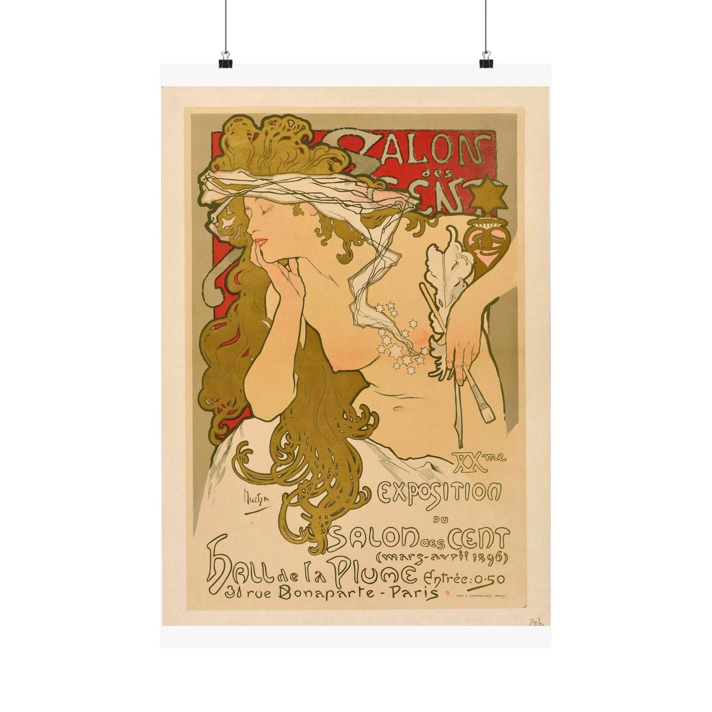 Salon des Cent (20) - mars 1896 High Quality Matte Wall Art Poster for Home, Office, Classroom