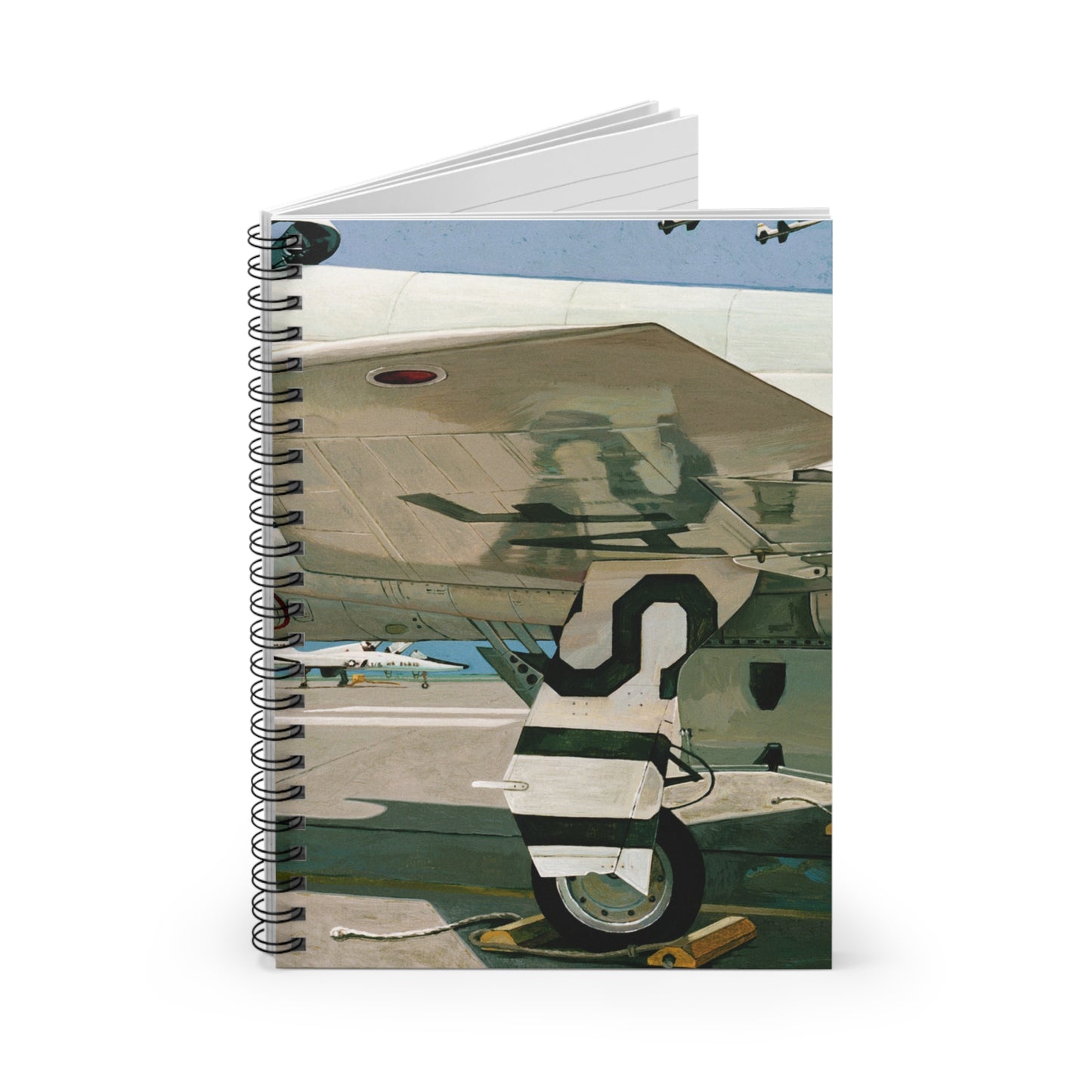 Artwork: "T-38 Flight Line, Vance AFB". Artist: David Zlotky Spiral Bound Ruled Notebook with Printed Cover