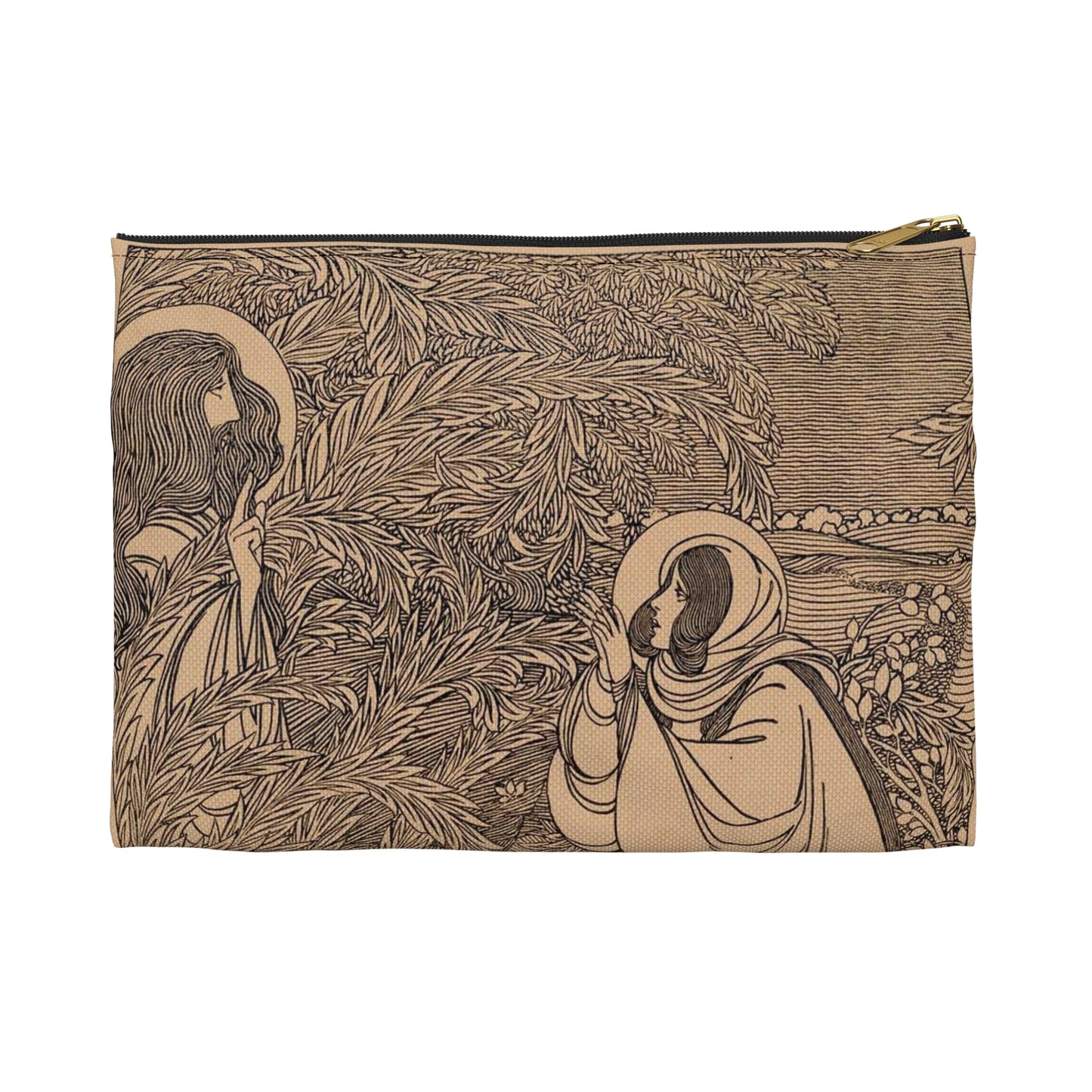 Will Bradley - Rabboni. - Art nouveau public domain poster Large Organizer Pouch with Black Zipper