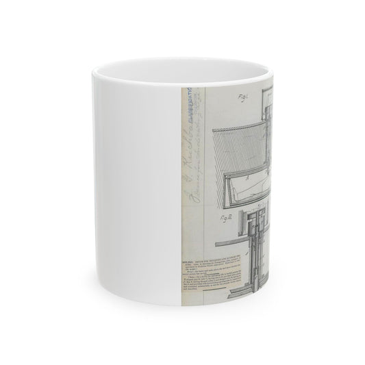 Patent drawing - for J. G. Krichbaum's Device for Indicating Life in Buried Persons Public domain  image Beautiful Novelty Ceramic Coffee Mug 11oz