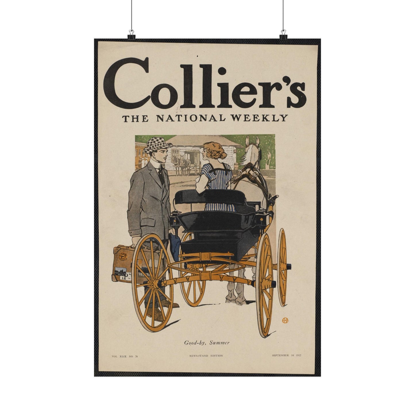 Collier's, the national weekly. Good-by, summer. High Quality Matte Wall Art Poster for Home, Office, Classroom