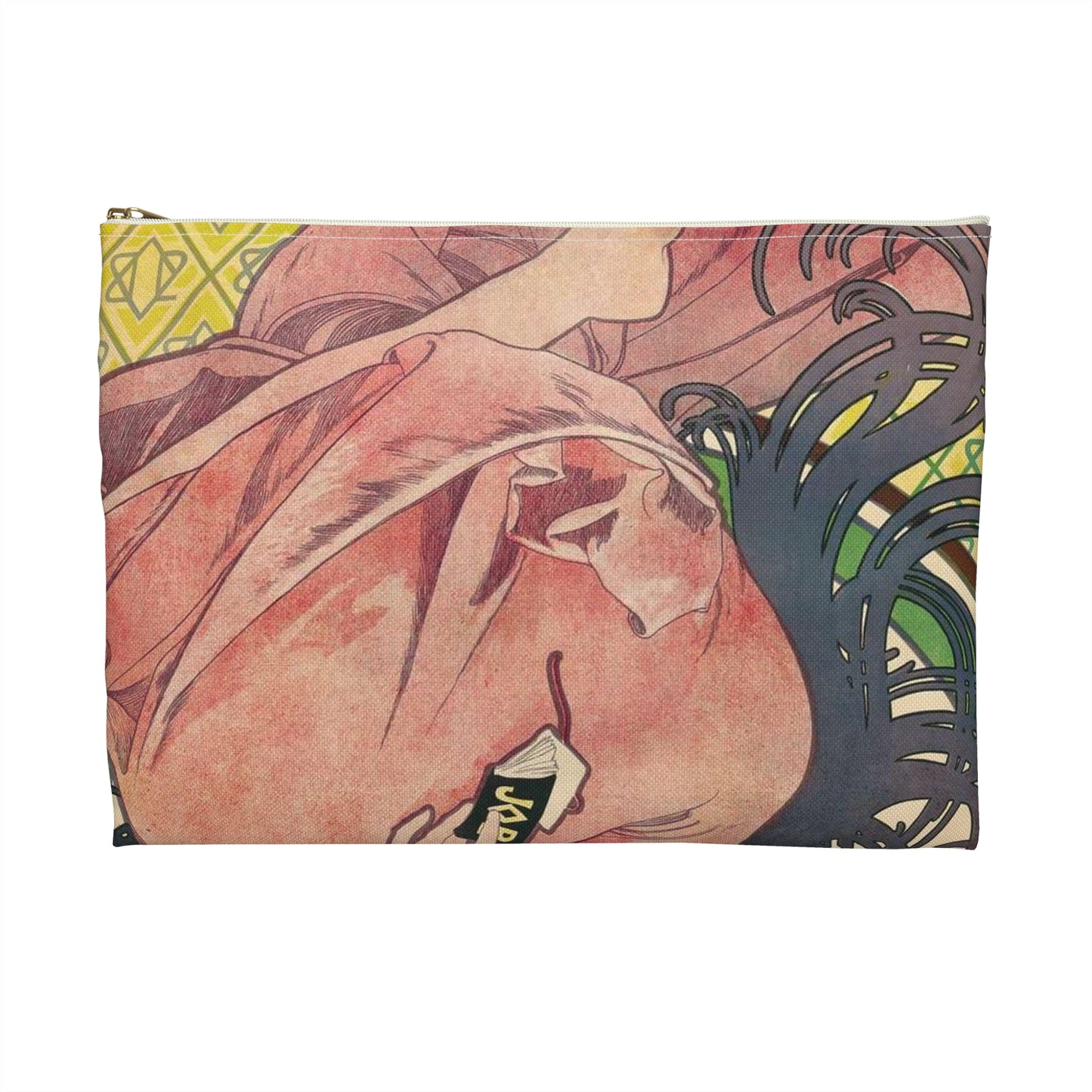 Alphonse Mucha - Job - Google Art Project Large Organizer Pouch with Black Zipper