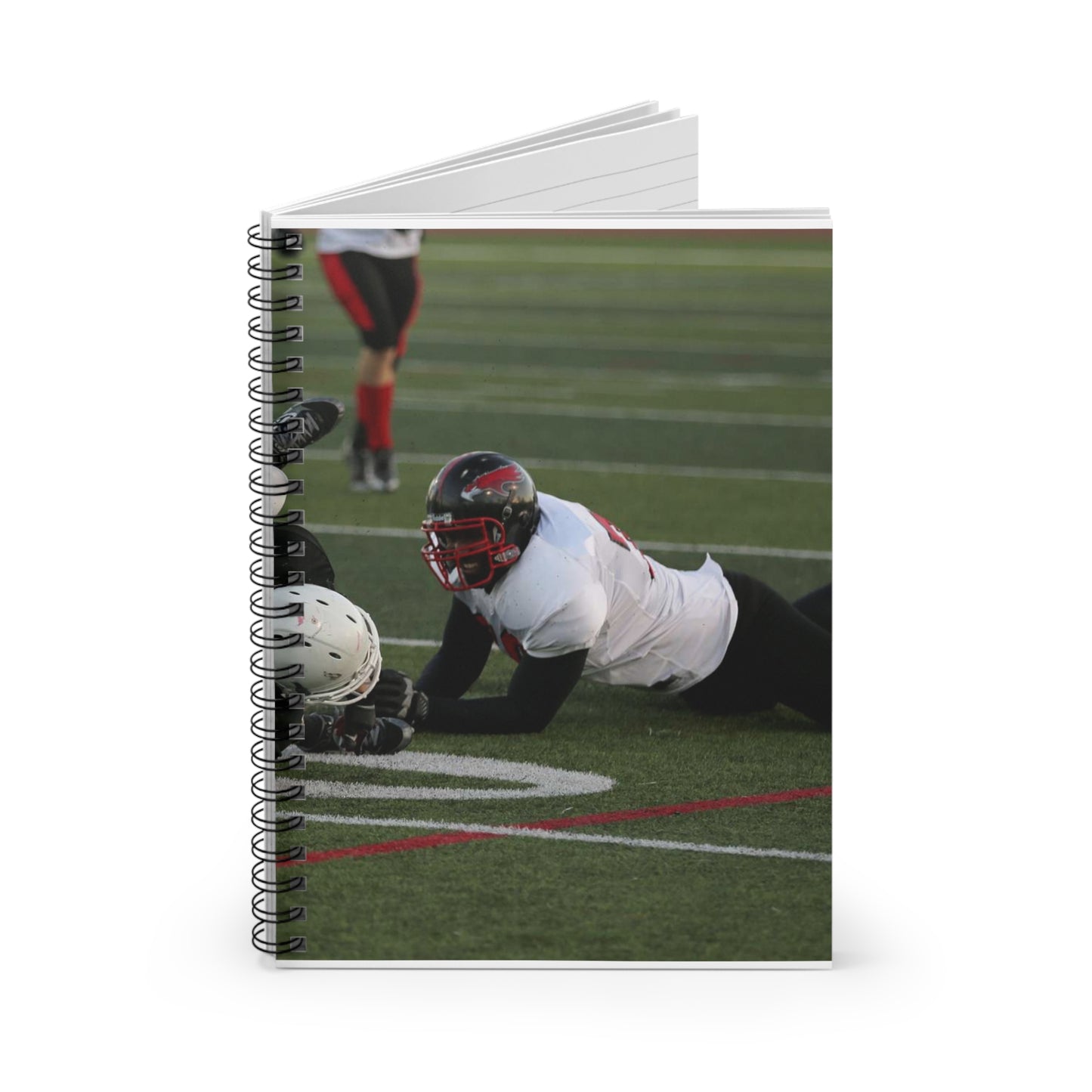 Fred Spencer, Falcons defensive lineman, trips up a Spiral Bound Ruled Notebook with Printed Cover